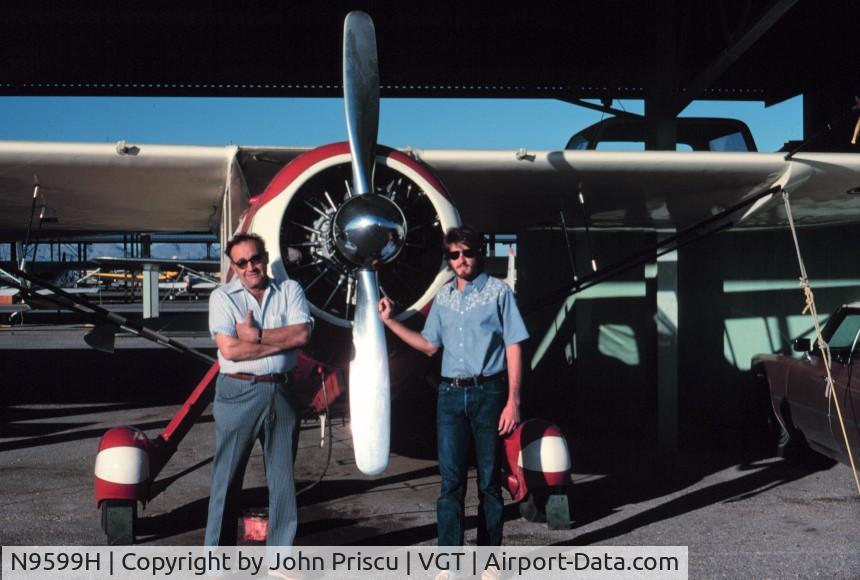 N9599H, 1943 Howard Aircraft DGA-15P C/N 733, My uncle, George Priscu and I (John Priscu) with N9599H at the North Las Vegas Airport circa 1970. Uncle George restored this aircraft at the Boulder City Airport in the 1960's and we flew it often over the Vegas Valley.