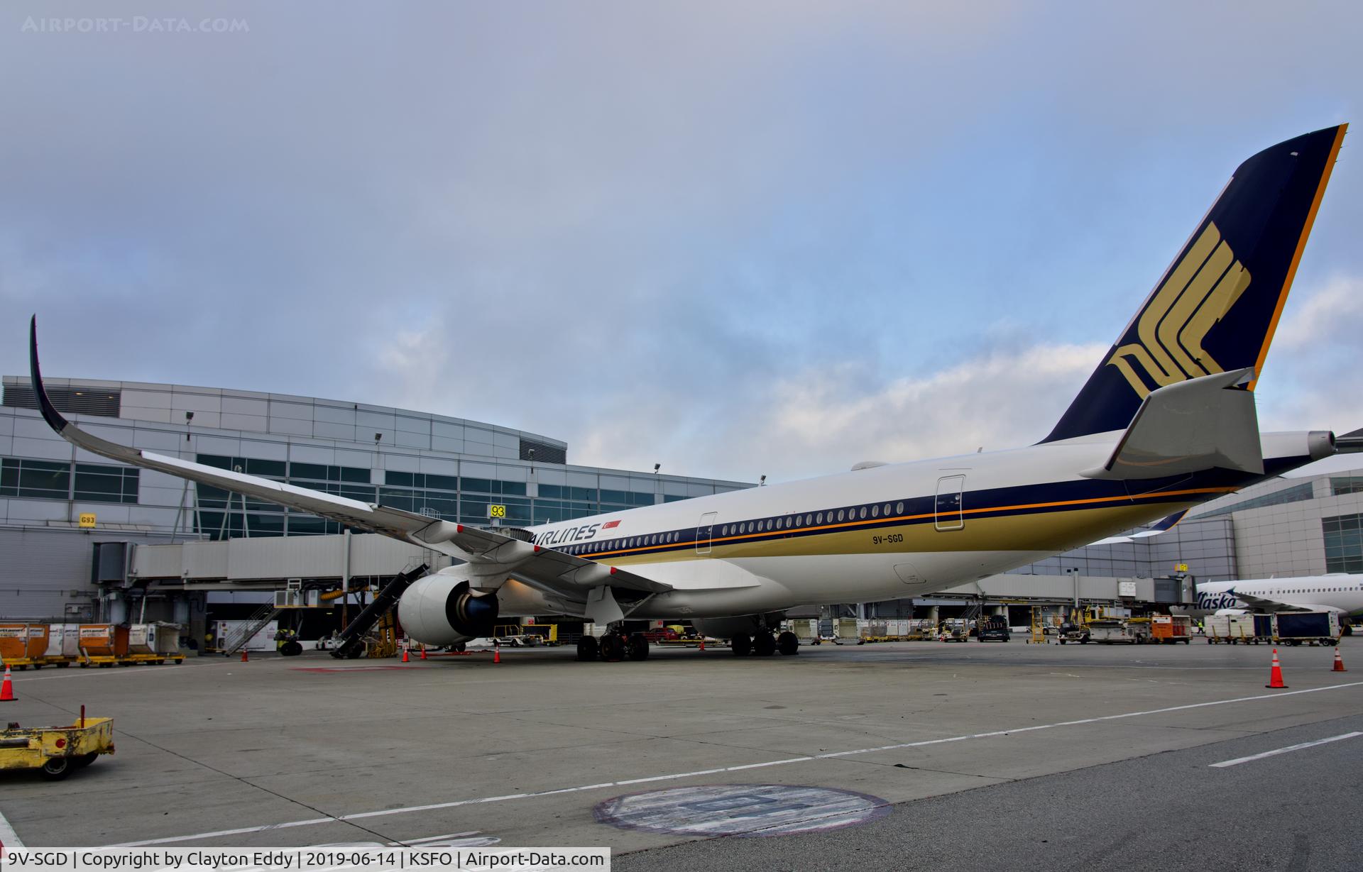 9V-SGD, 2018 Airbus A350-941 C/N 232, SFO 2019.