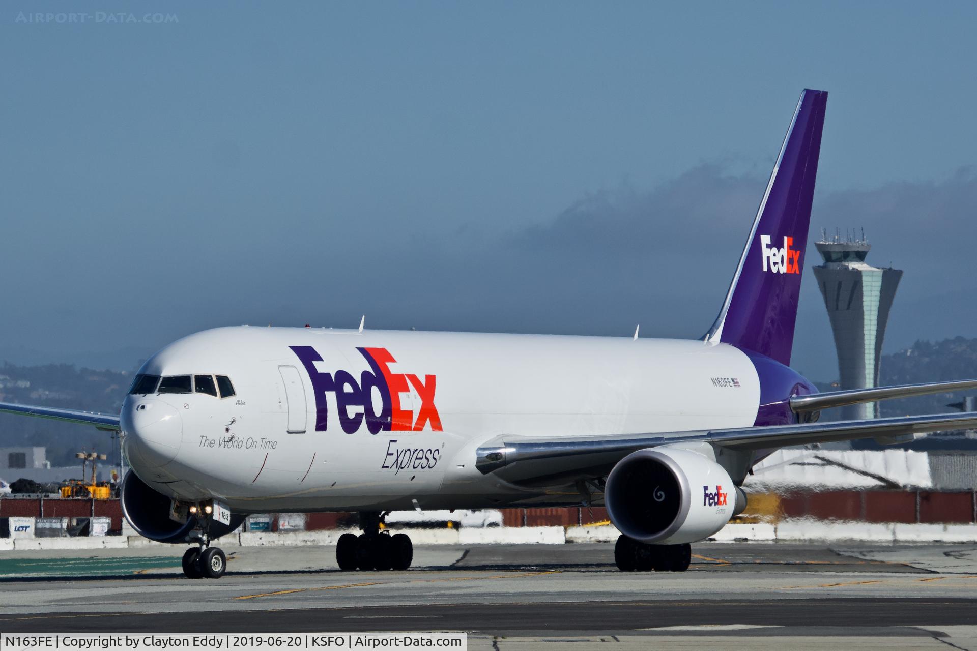 N163FE, 2018 Boeing 767-3S2F/ER C/N 62499, SFO 2019.