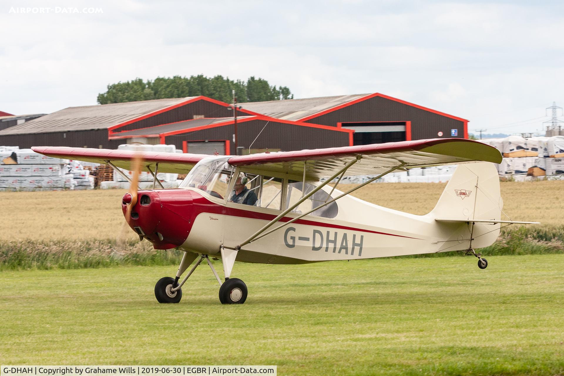 G-DHAH, 1946 Aeronca 7AC Champion C/N 7AC-4185, Aeronca 7BCM Champion G-DHAH Alpha Hotel Group, Breighton 30/6/19