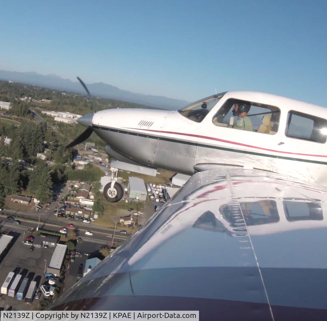 N2139Z, 1979 Piper PA-28RT-201T Arrow IV C/N 28R-7931160, GoPro wing shot, landing at KPAE