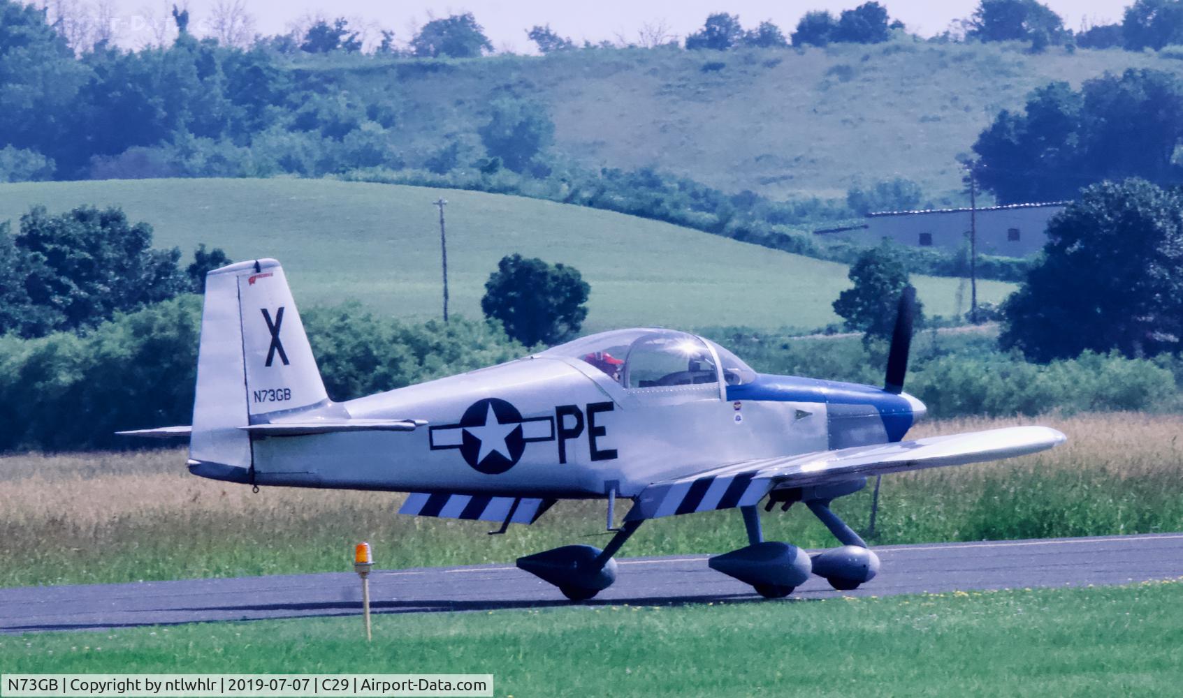 N73GB, 2004 Vans RV-7A C/N 70740, Landing at EAA Fly-In Breakfast.