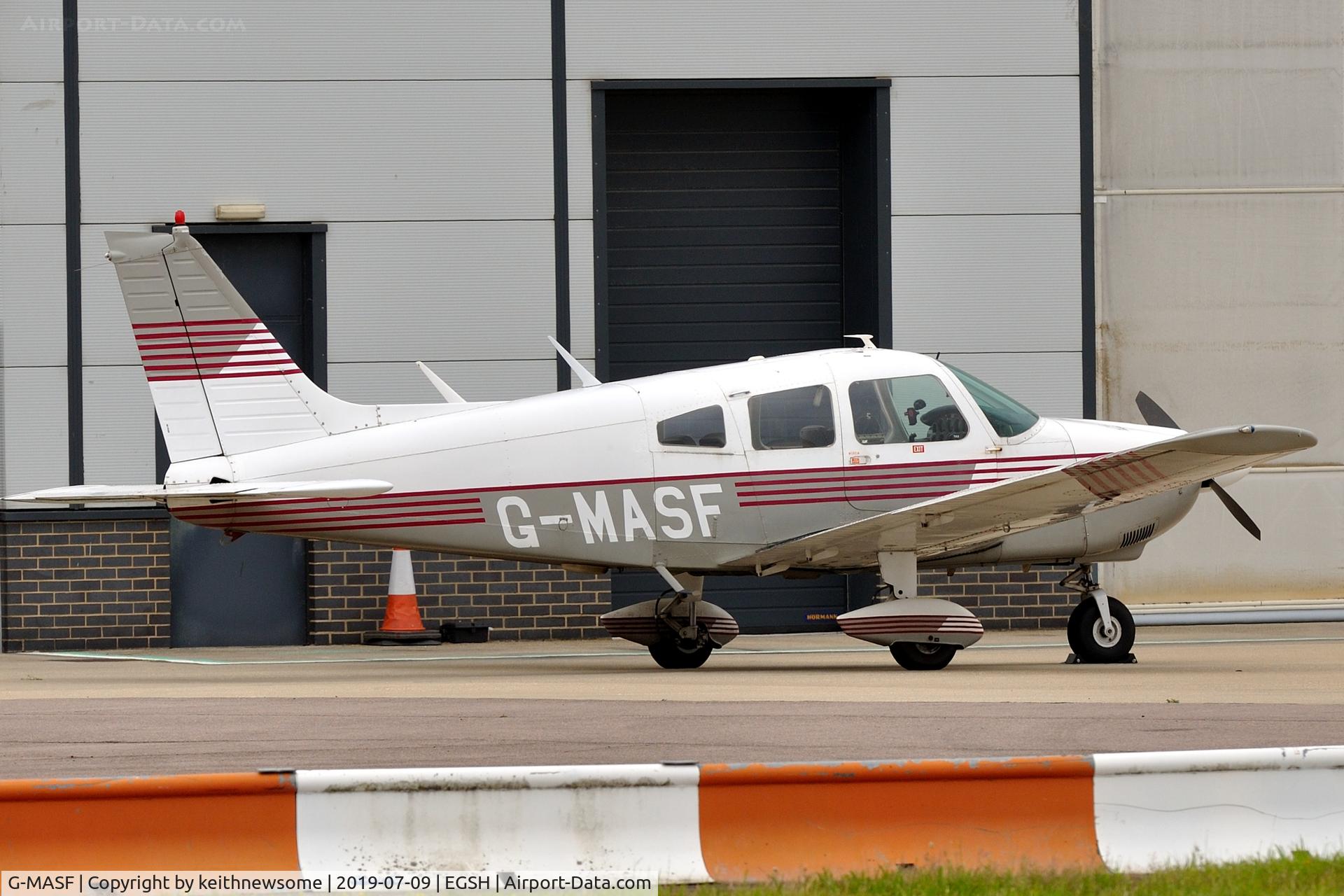 G-MASF, 1976 Piper PA-28-181 Cherokee Archer II C/N 28-7790191, Resting at Norwich.