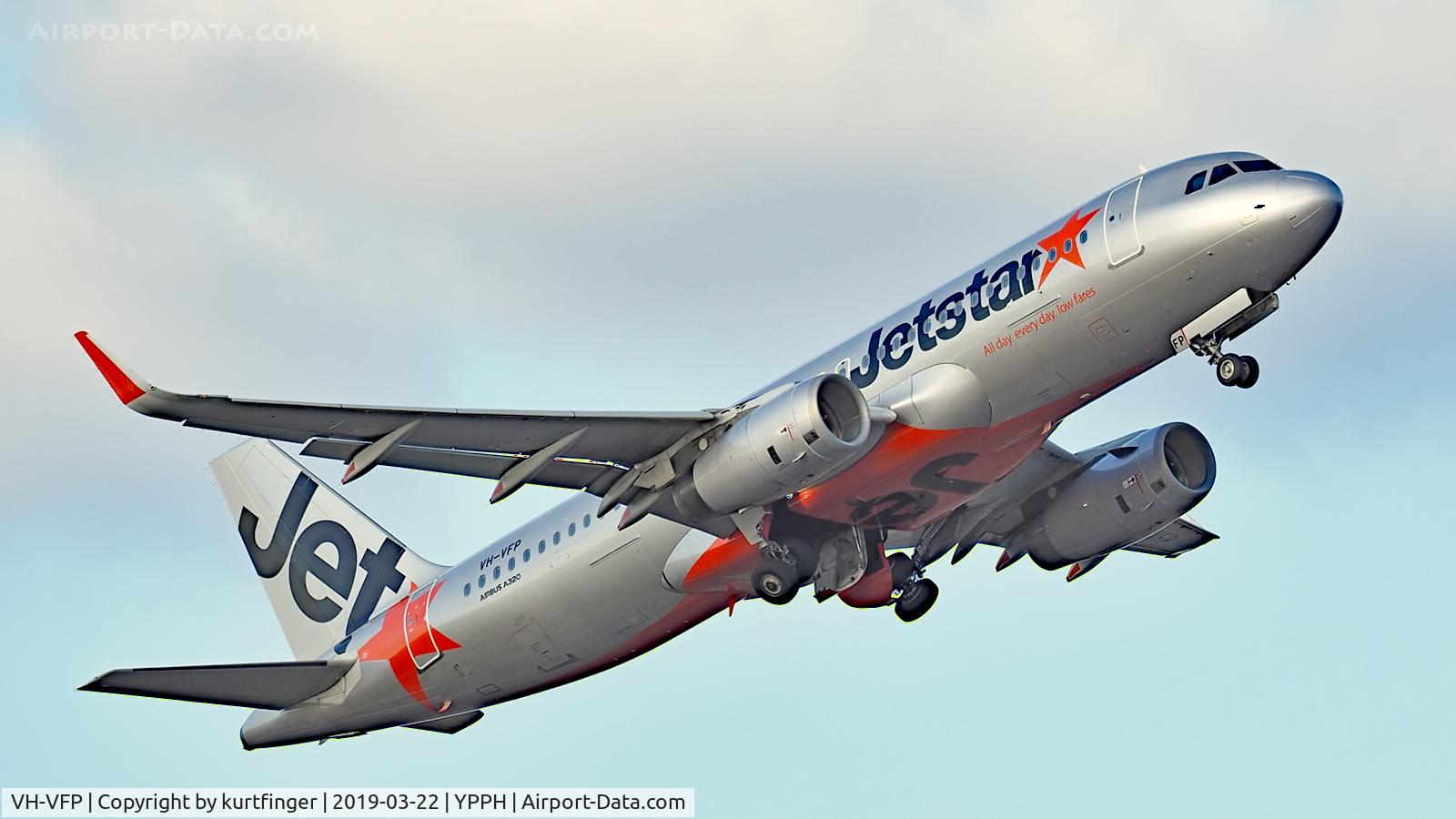 VH-VFP, 2013 Airbus A320-232 C/N 5775, Airbus A320-232. Jetstar VH-VFP. departed runway 21 YPPH 22/03/19