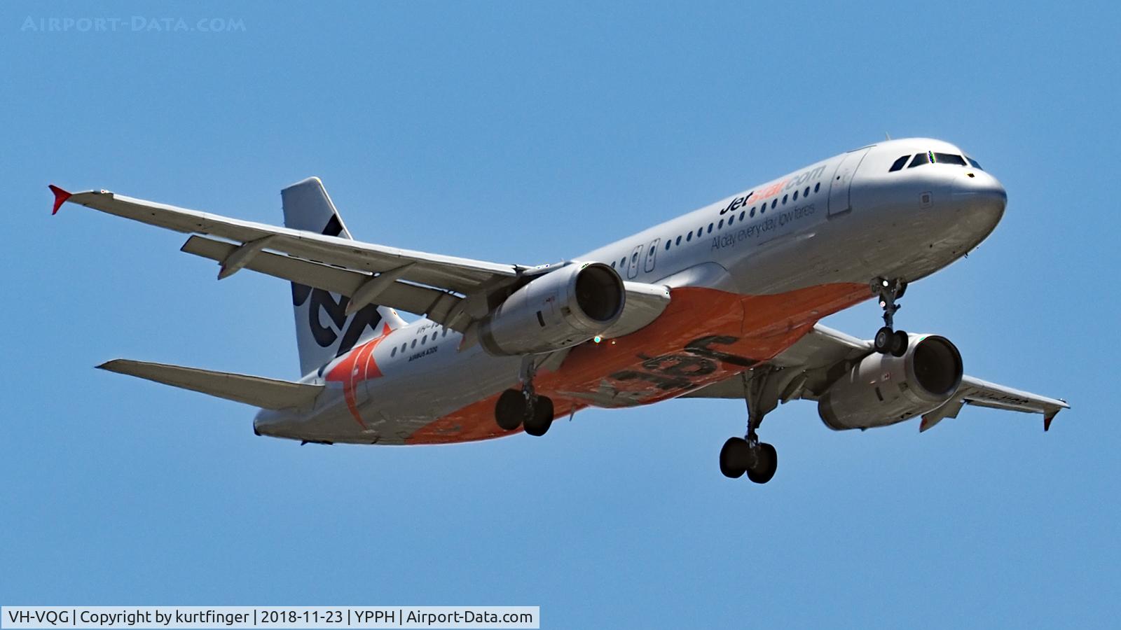 VH-VQG, 2006 Airbus A320-232 C/N 2787, Airbus A320. Jetstar VH-VQG final runway 21 YPPH 231118