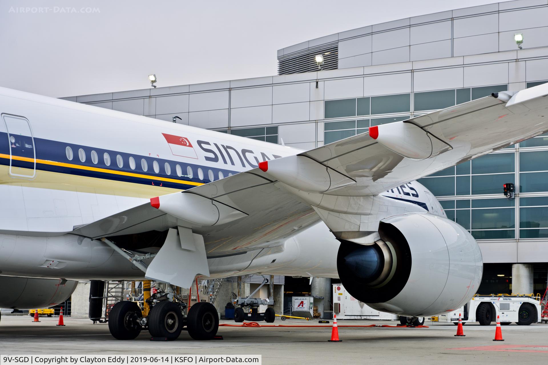 9V-SGD, 2018 Airbus A350-941 C/N 232, SFO 2019.
