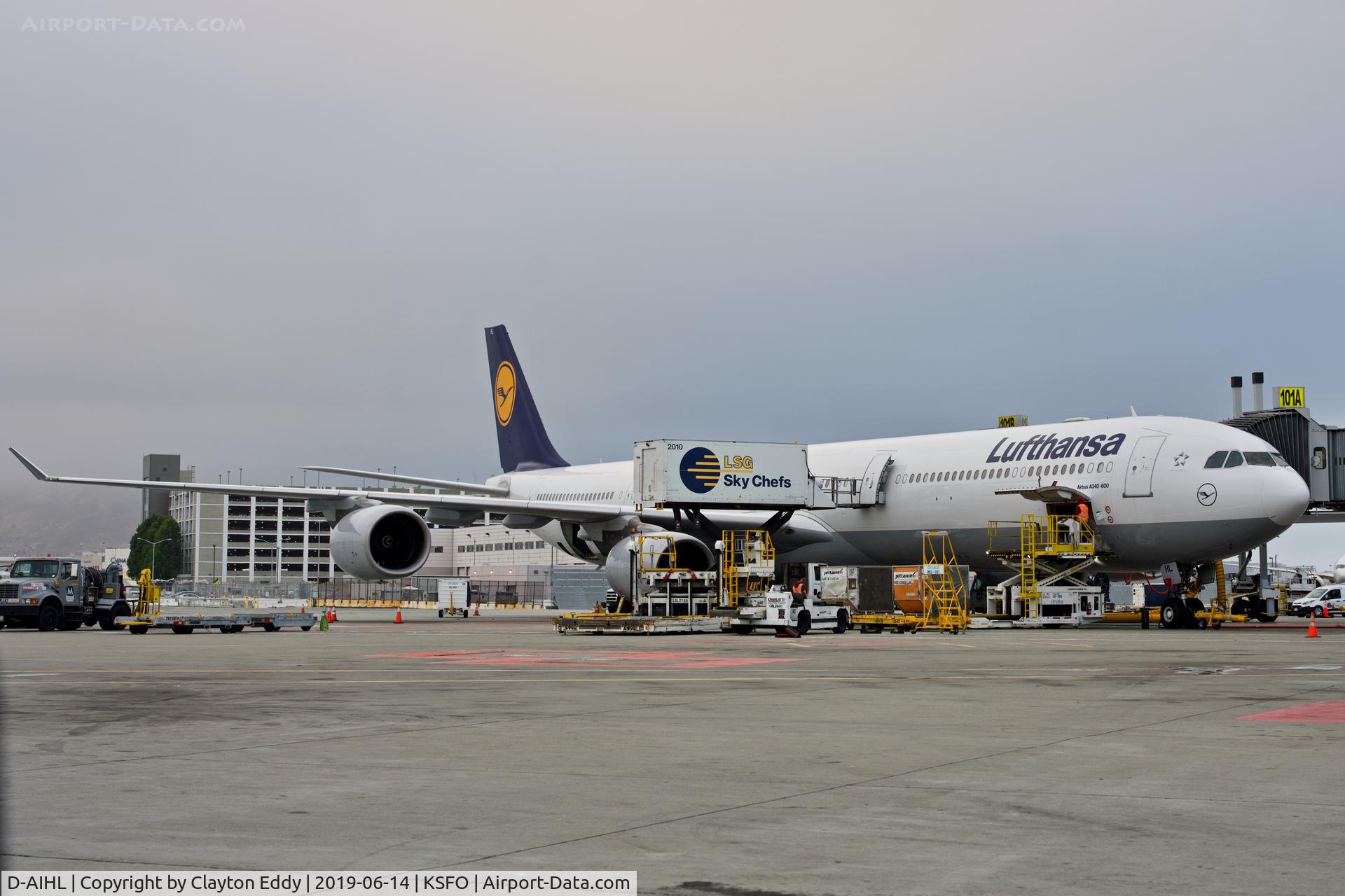 D-AIHL, 2004 Airbus A340-642 C/N 583, SFO 2019.
