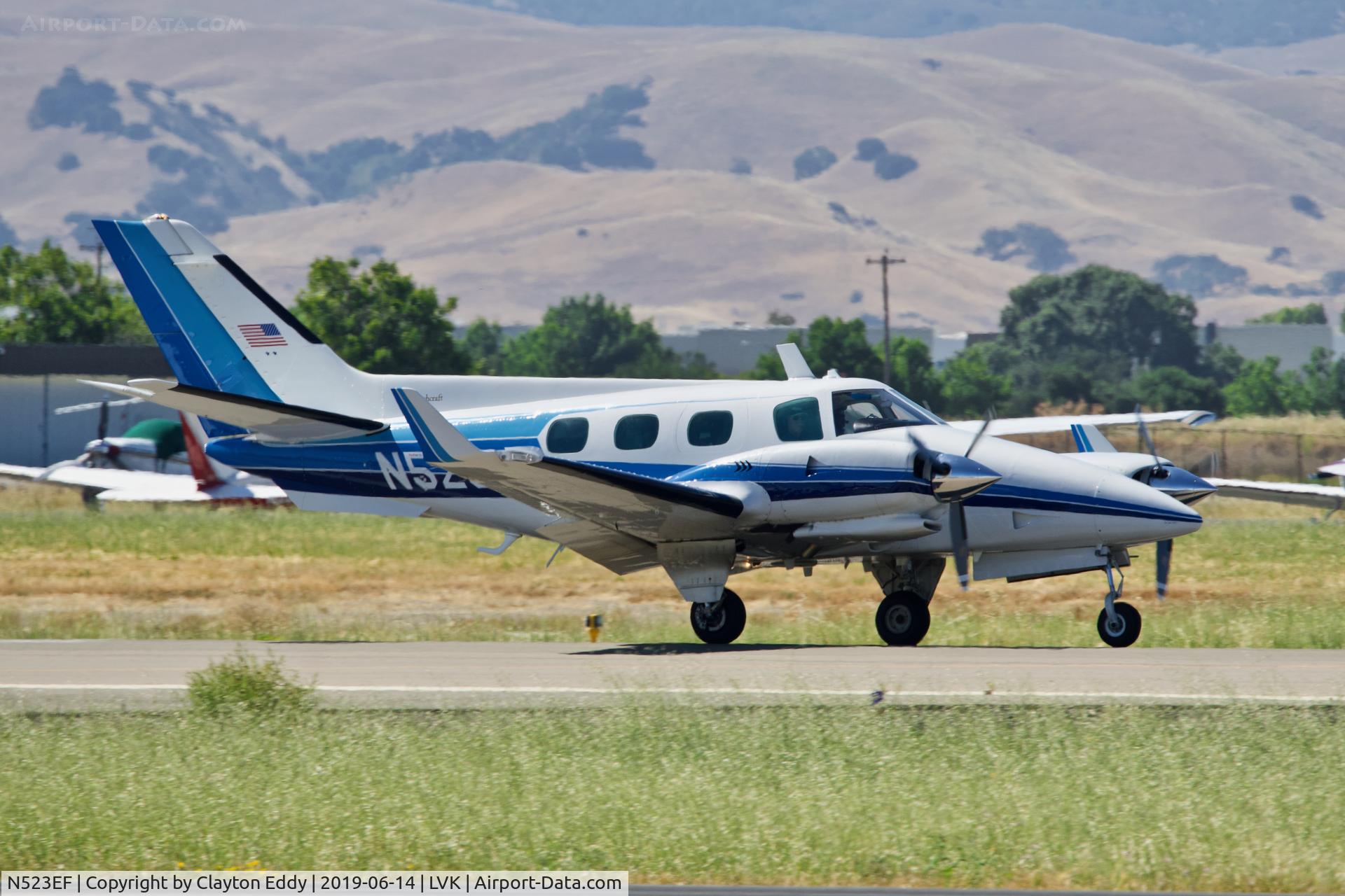 N523EF, 1979 Beech B-60 Duke C/N P-523, Livermore Airport California 2019.