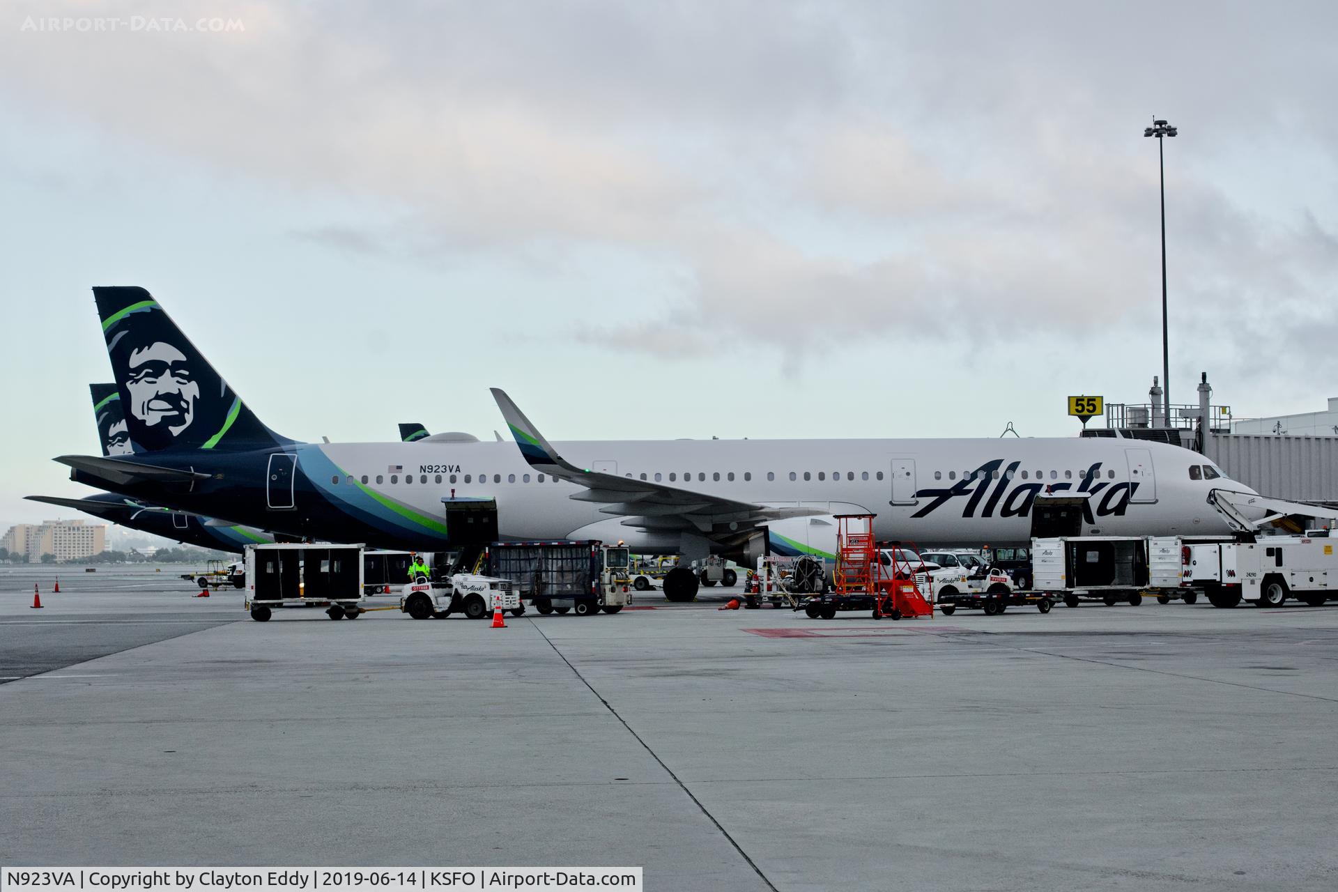 N923VA, 2017 Airbus A321-253NEO C/N 7861, SFO 2019.