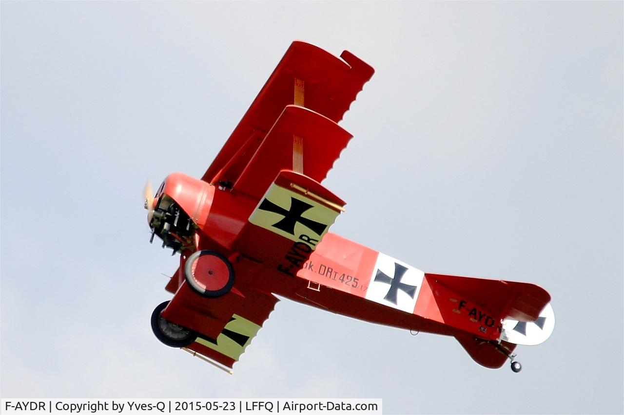 F-AYDR, 2011 Fokker Dr.1 Triplane Replica C/N 11178, Fokker Dr.1 Triplane Replica, On display, La Ferté-Alais airfield (LFFQ) Airshow 2015