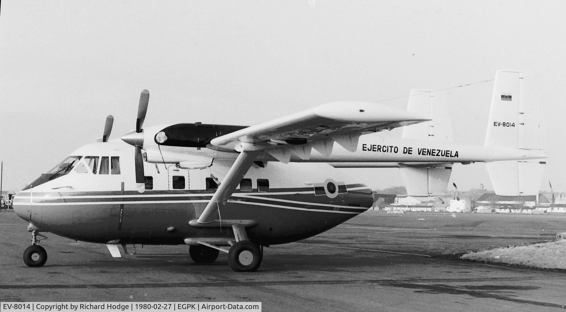 EV-8014, Israel Aircraft Industries IAI-201 Arava C/N 0063, Prestwick February 1980 on delivery.
