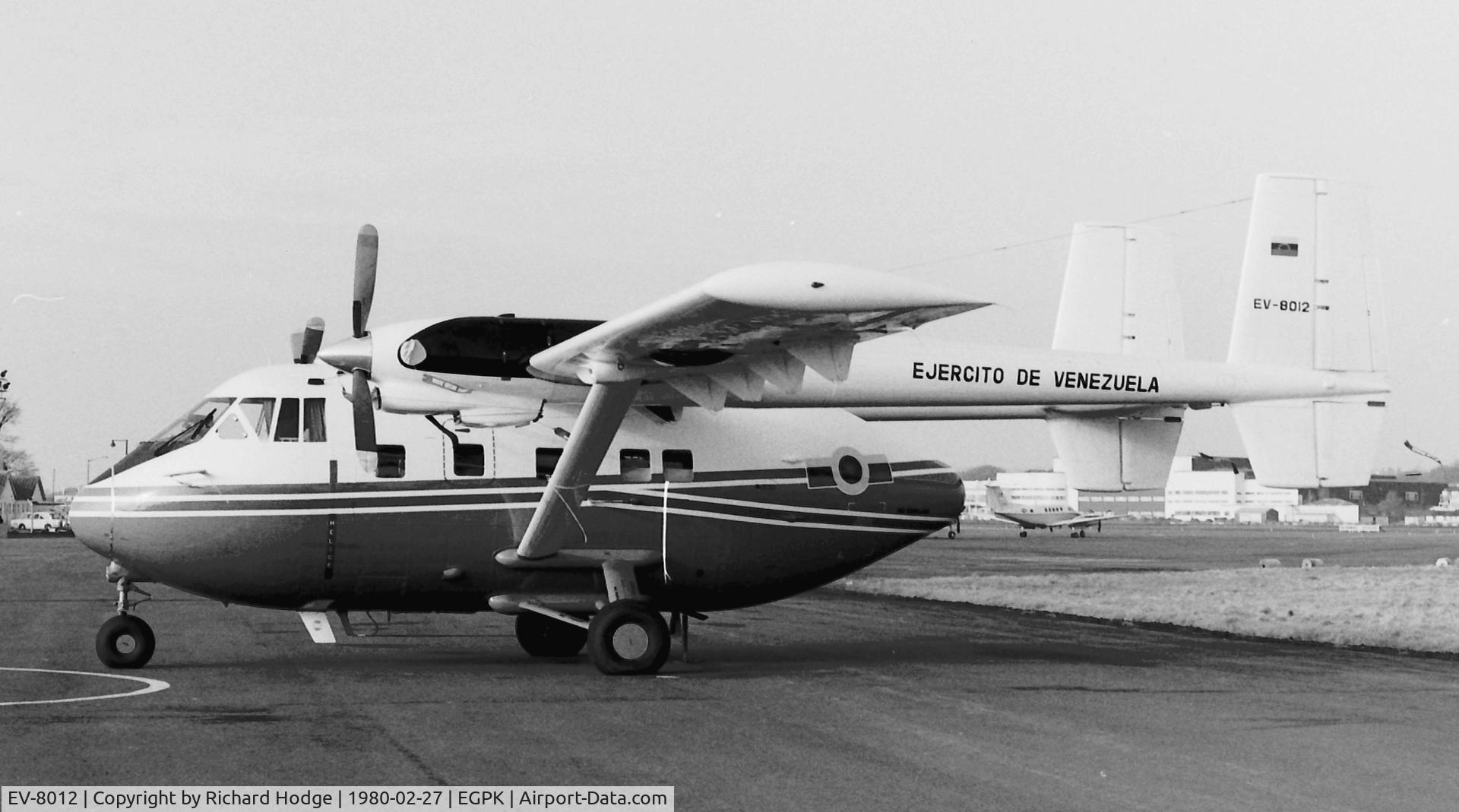 EV-8012, 1979 Israel Aircraft Industries IAI-201 Arava C/N 0062, Transiting through Prestwick on delivery