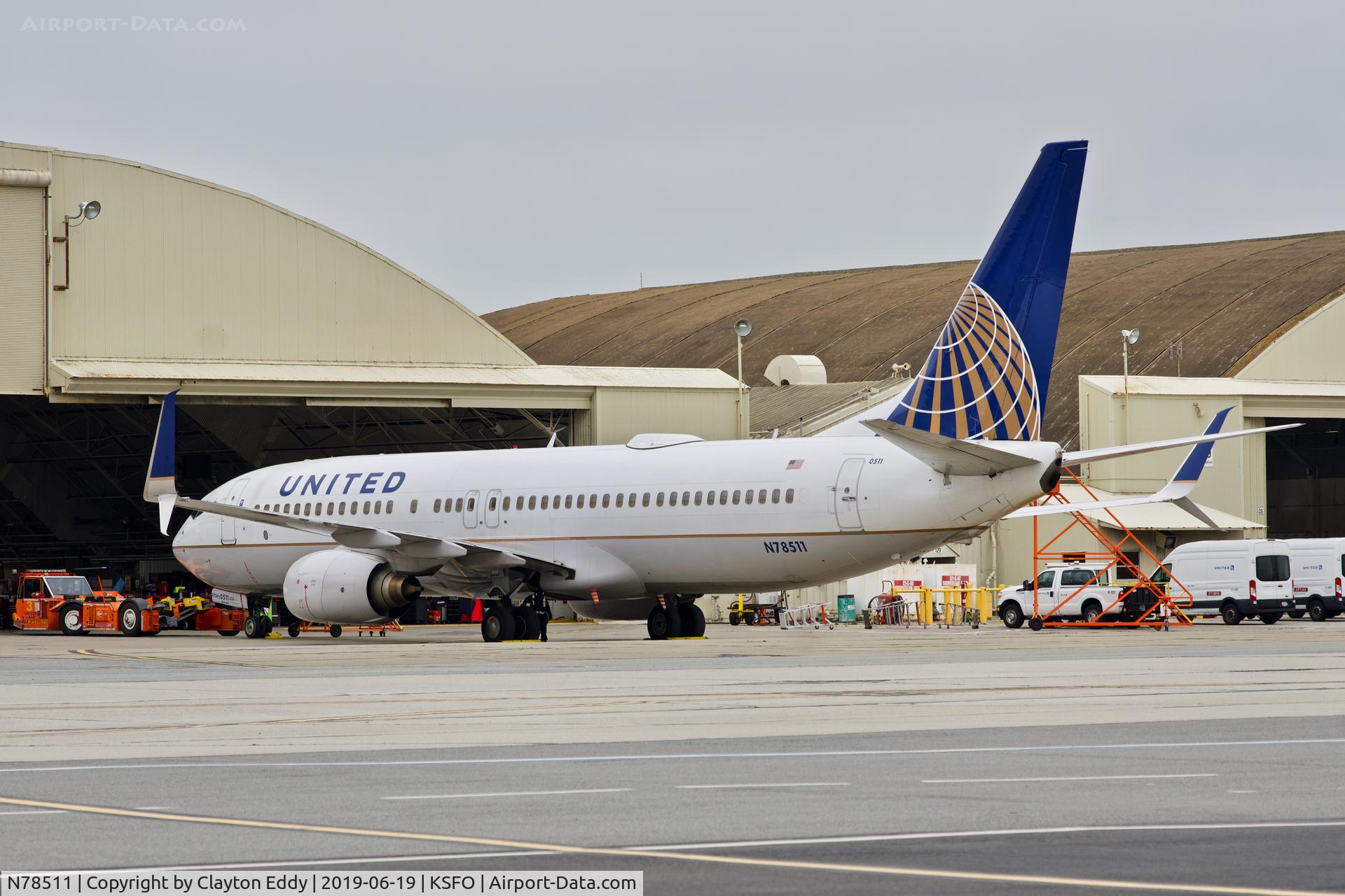 N78511, 2008 Boeing 737-824 C/N 33459, SFO 2019.