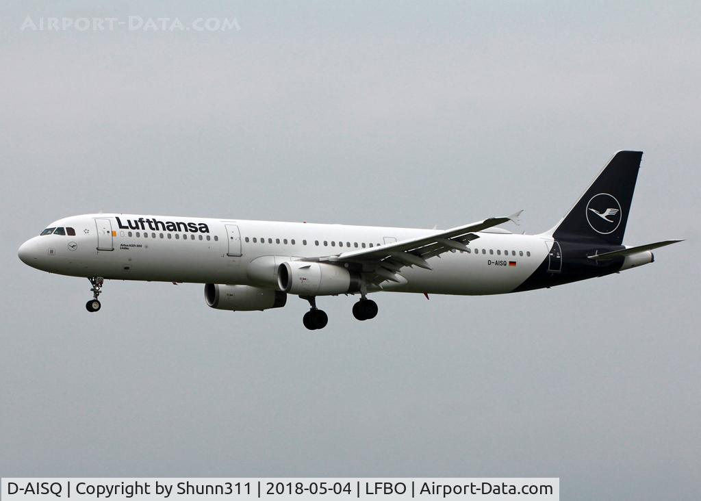 D-AISQ, 2009 Airbus A321-231 C/N 3936, Landing rwy 32L in new c/s