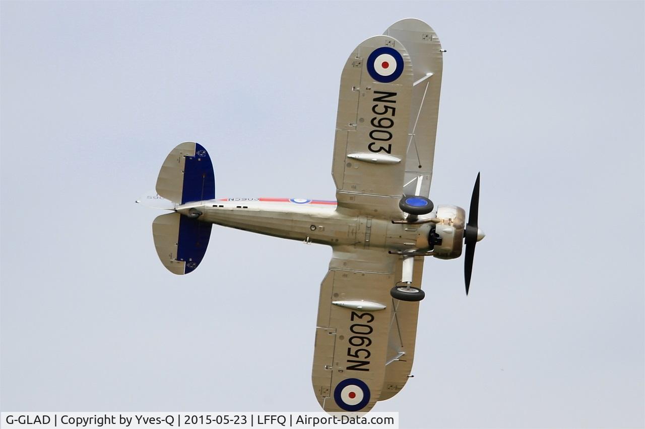 G-GLAD, 1939 Gloster Gladiator Mk2 C/N G5/75751, Gloster Gladiator II, On display, La Ferté-Alais (LFFQ) Air show 2015