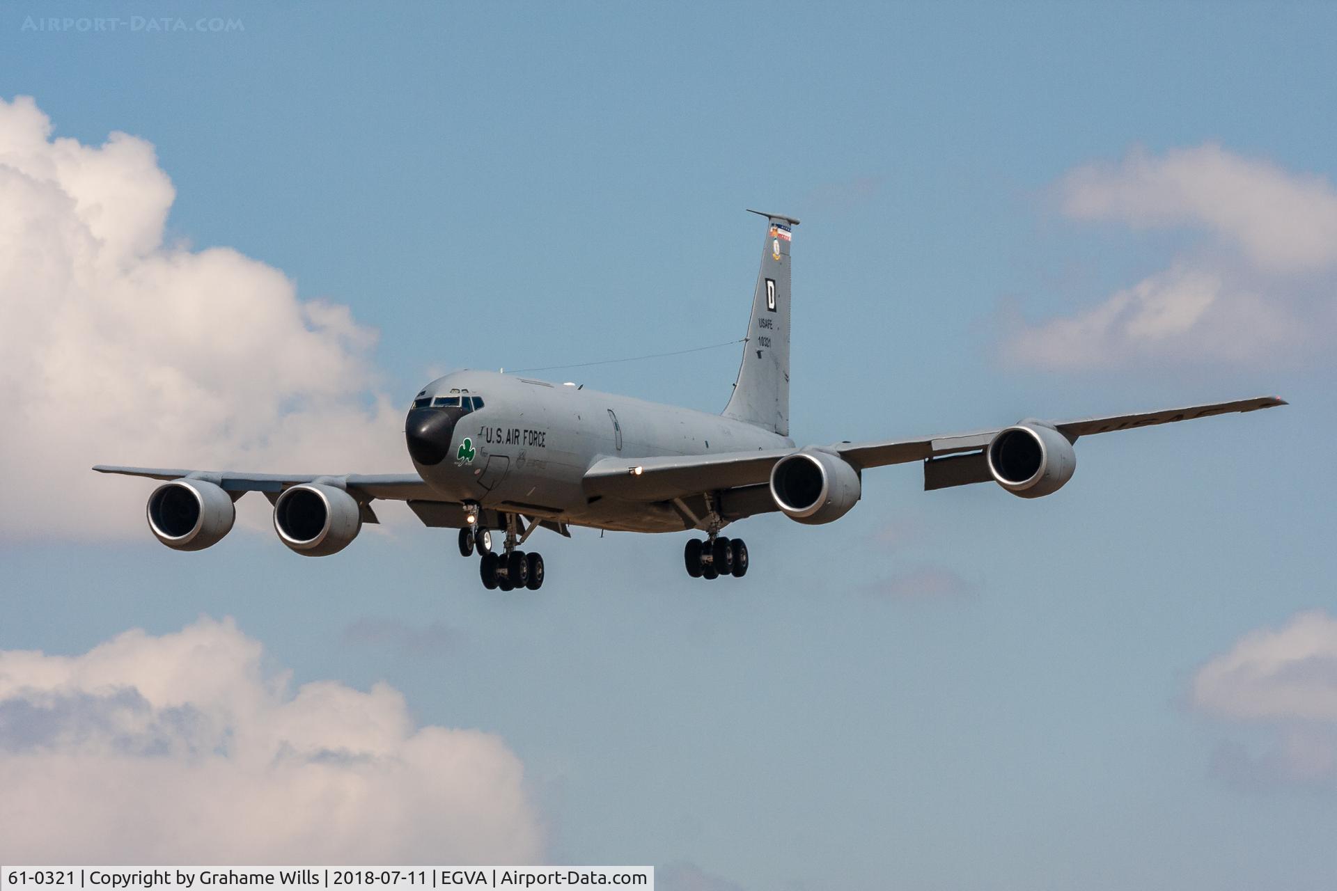 61-0321, 1961 Boeing KC-135R Stratotanker C/N 18228, Boeing KC-135R 61-0321/D 351 ARS 100 ARW USAF, Fairford 11/7/18