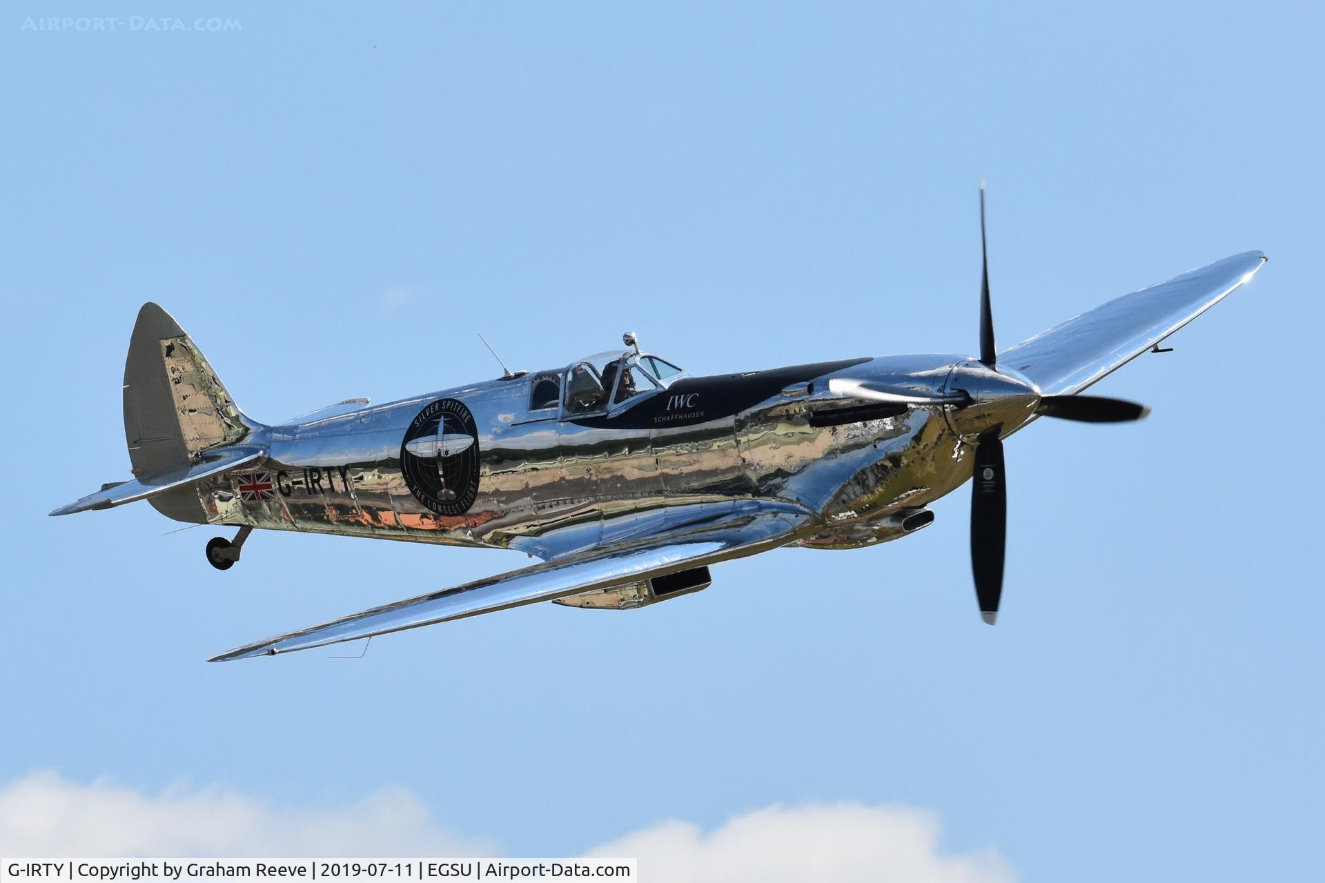 G-IRTY, 1943 Supermarine 361 Spitfire LF.IXc C/N CBAF.IX.970, Over head at Duxford.
