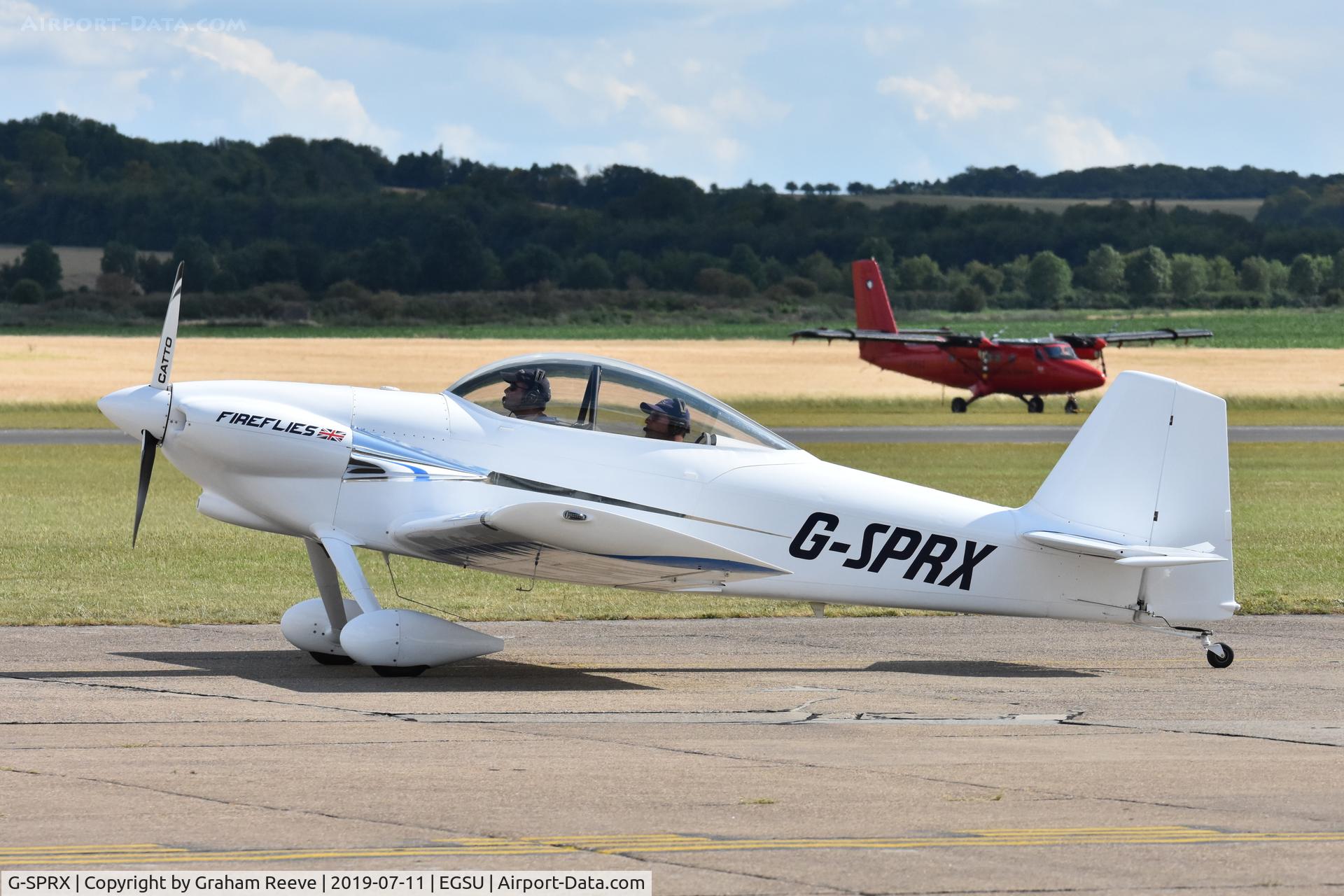 G-SPRX, 2005 Vans RV-4 C/N 1622, Departing from Duxford.