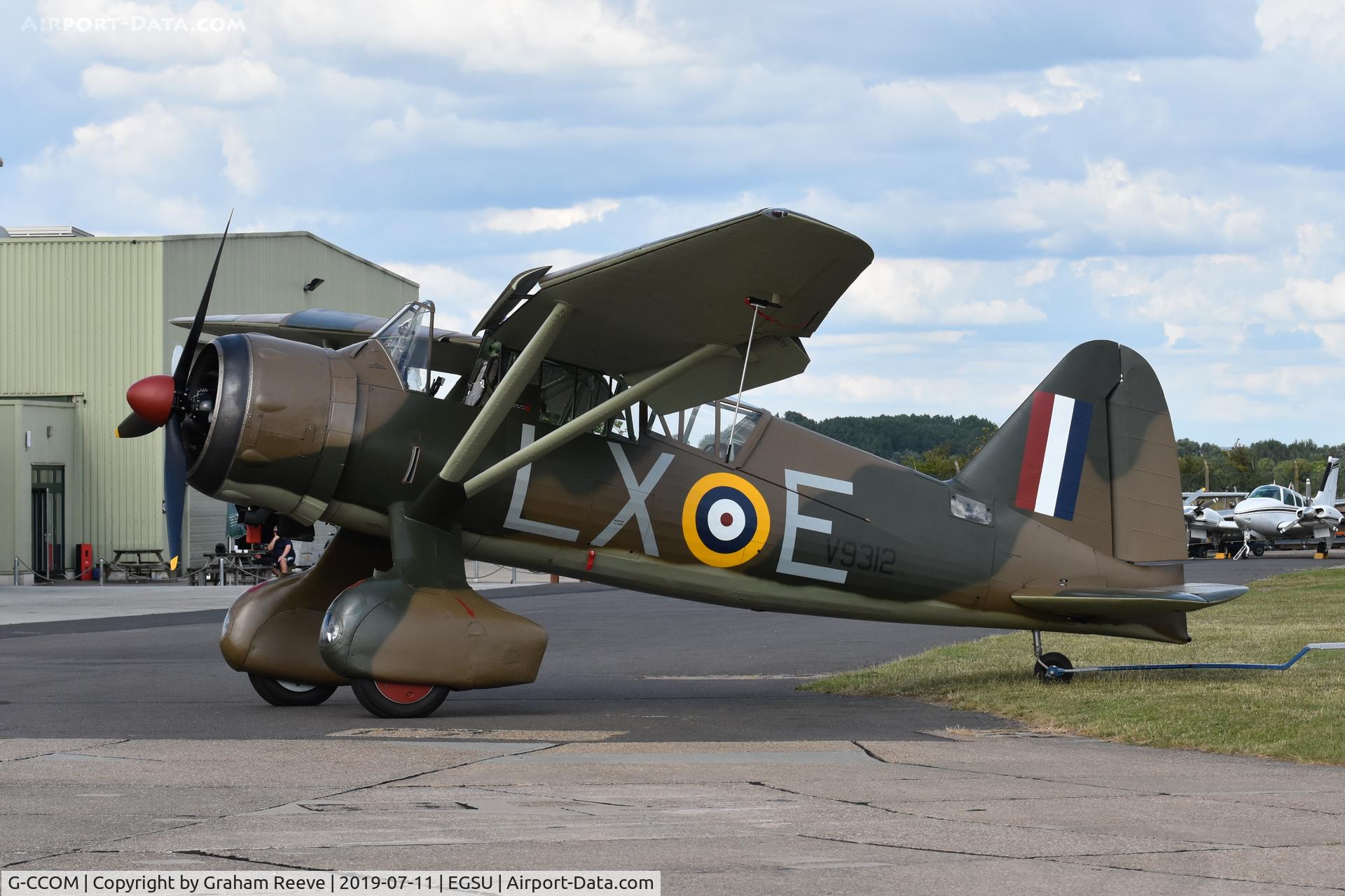 G-CCOM, 1939 Westland Lysander IIIA C/N Y1363, Under tow at Duxford.