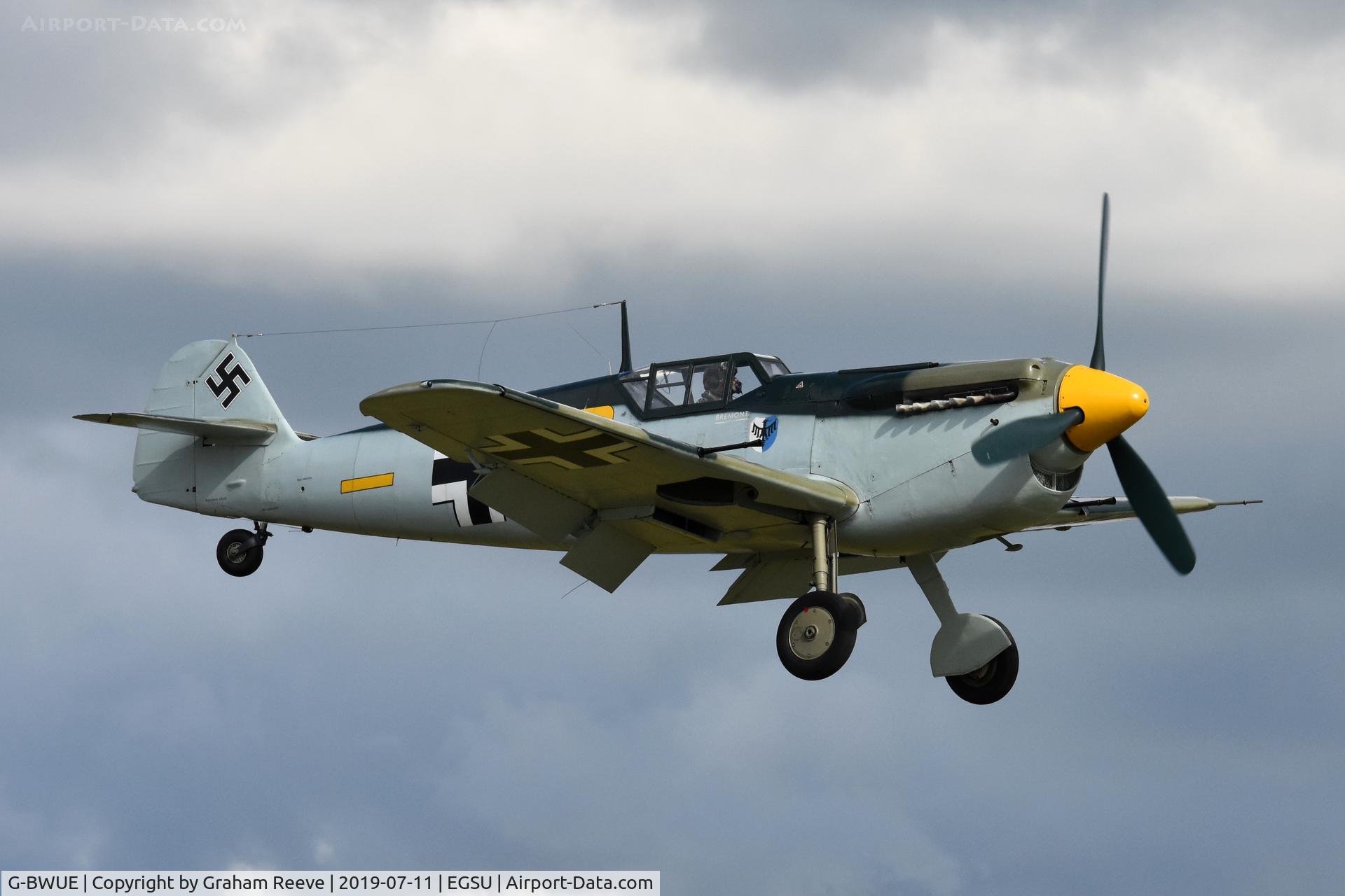 G-BWUE, 1949 Hispano HA-1112-M1L Buchon C/N 172, Landing at Duxford.