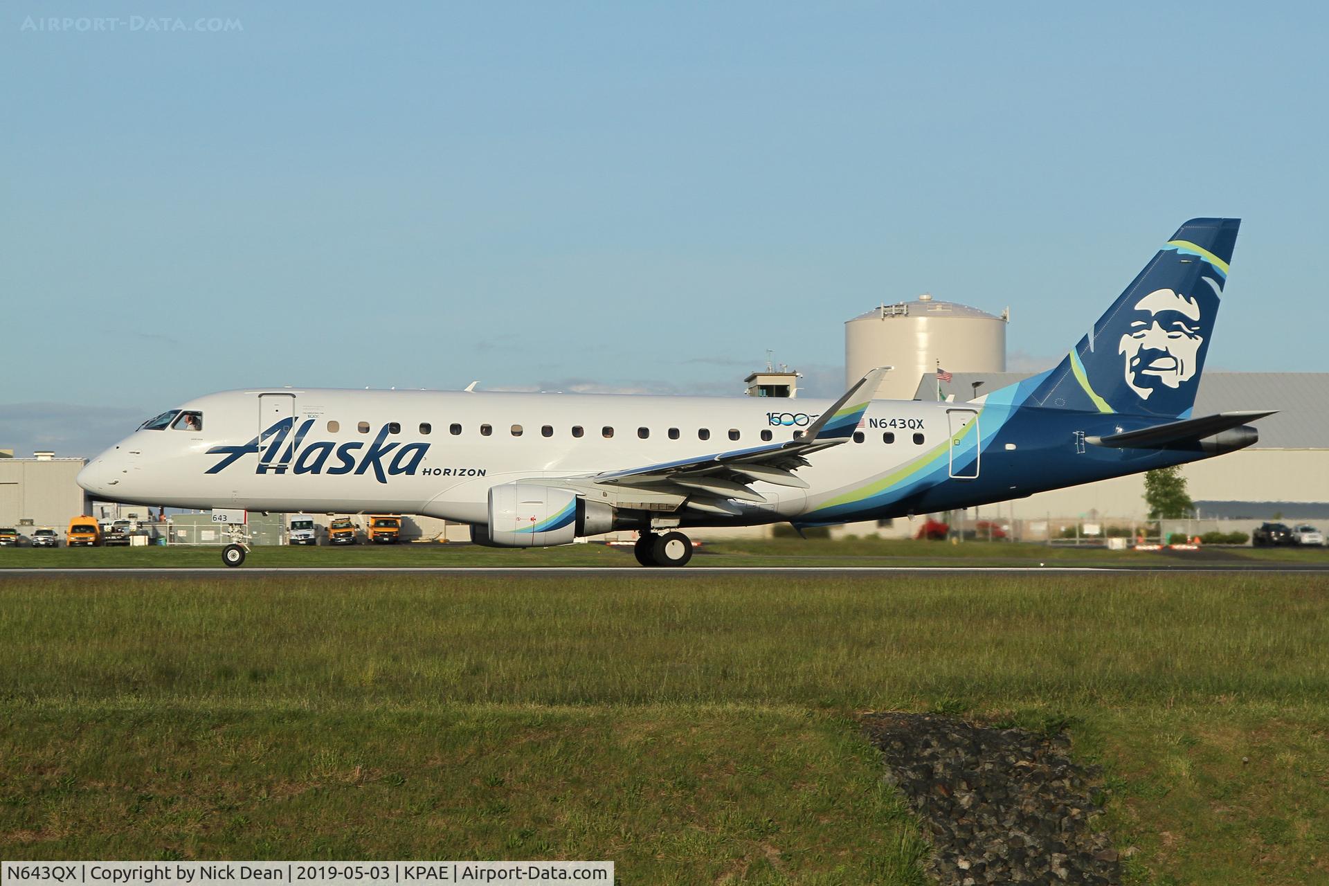 N643QX, 2018 Embraer ERJ-175 (ERJ-170-200LR) C/N 17000763, PAE/KPAE