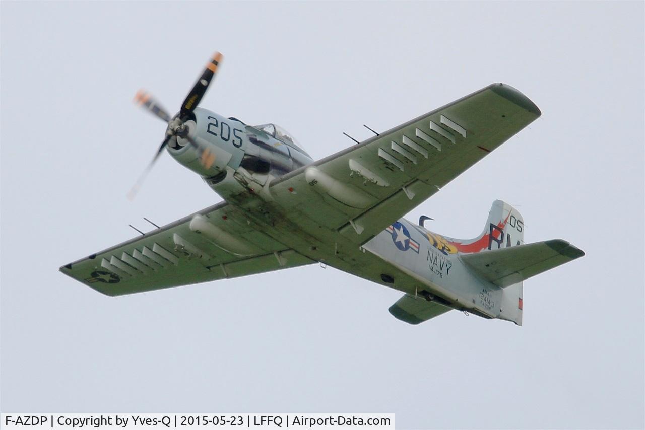 F-AZDP, Douglas AD-4N Skyraider C/N 7449, Douglas AD-4NA Skyraider, On display, La Ferté-Alais airfield (LFFQ) Air show 2015