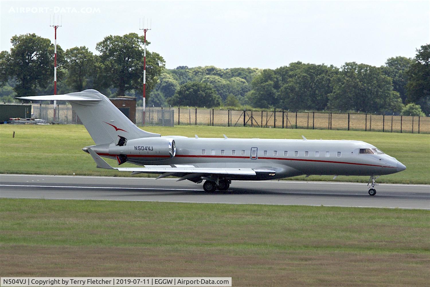 N504VJ, 2013 Bombardier BD-700-1A11 Global 5000 C/N 9566, At Luton