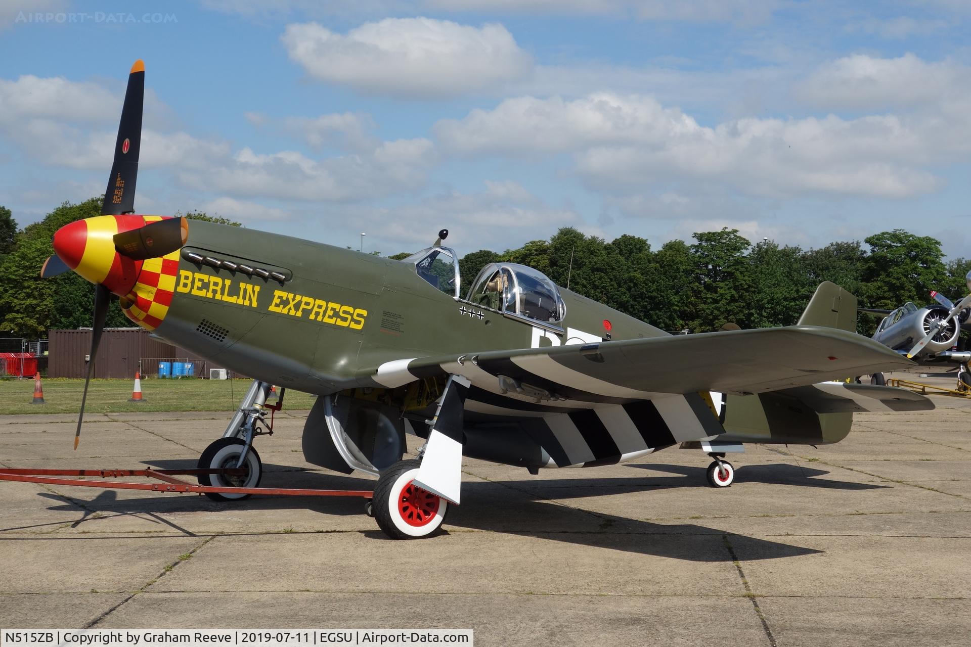 N515ZB, 1944 North American P-51B Mustang C/N 104-25866, Parked at Duxford.