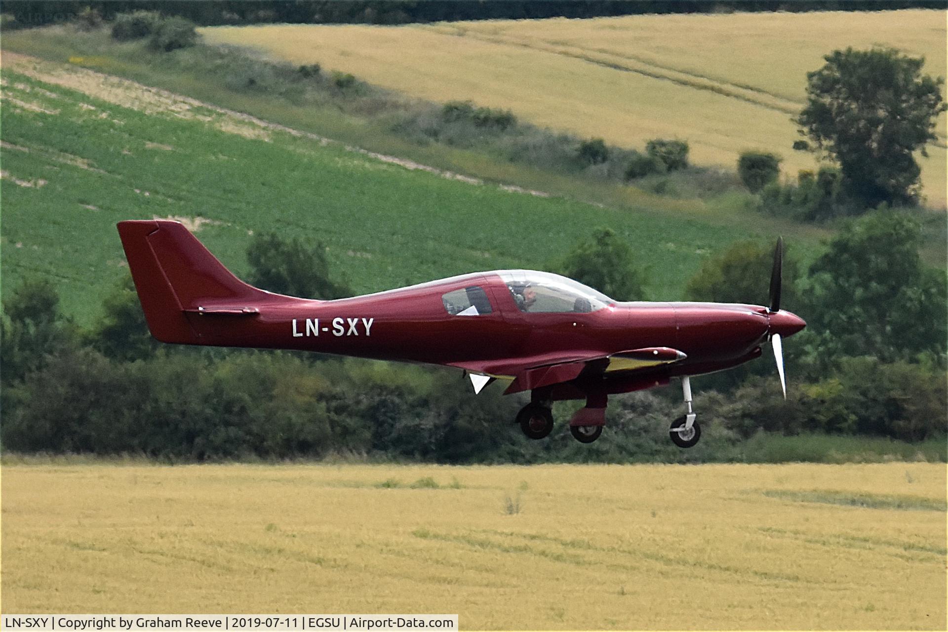 LN-SXY, Lancair 360 C/N Not found LN-SXY, Landing at Duxford.
