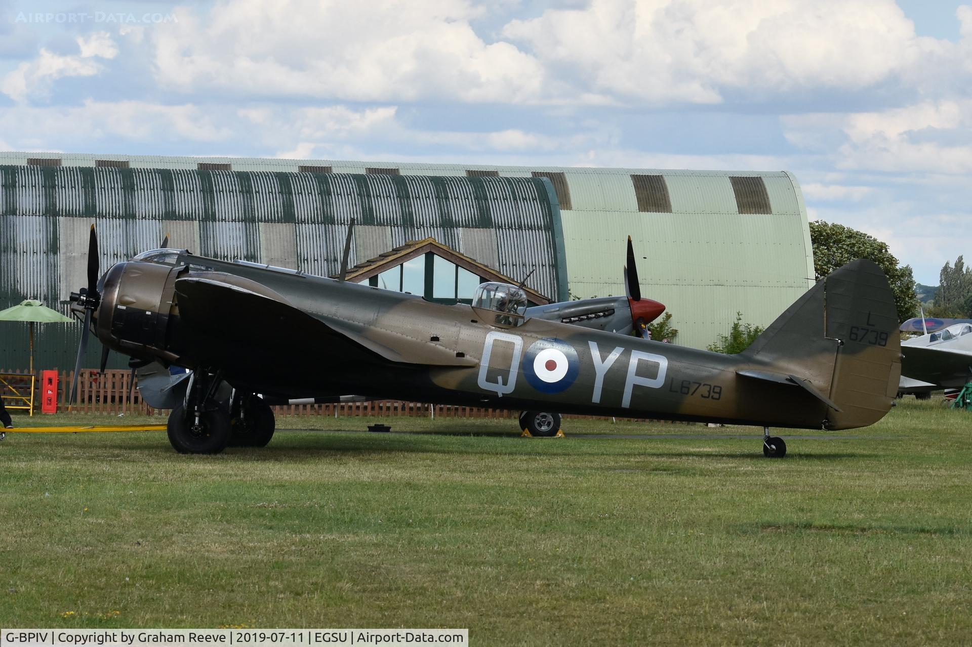 G-BPIV, 1943 Bristol 149 Bolingbroke Mk.IVT C/N 10201, Under tow at Duxford.