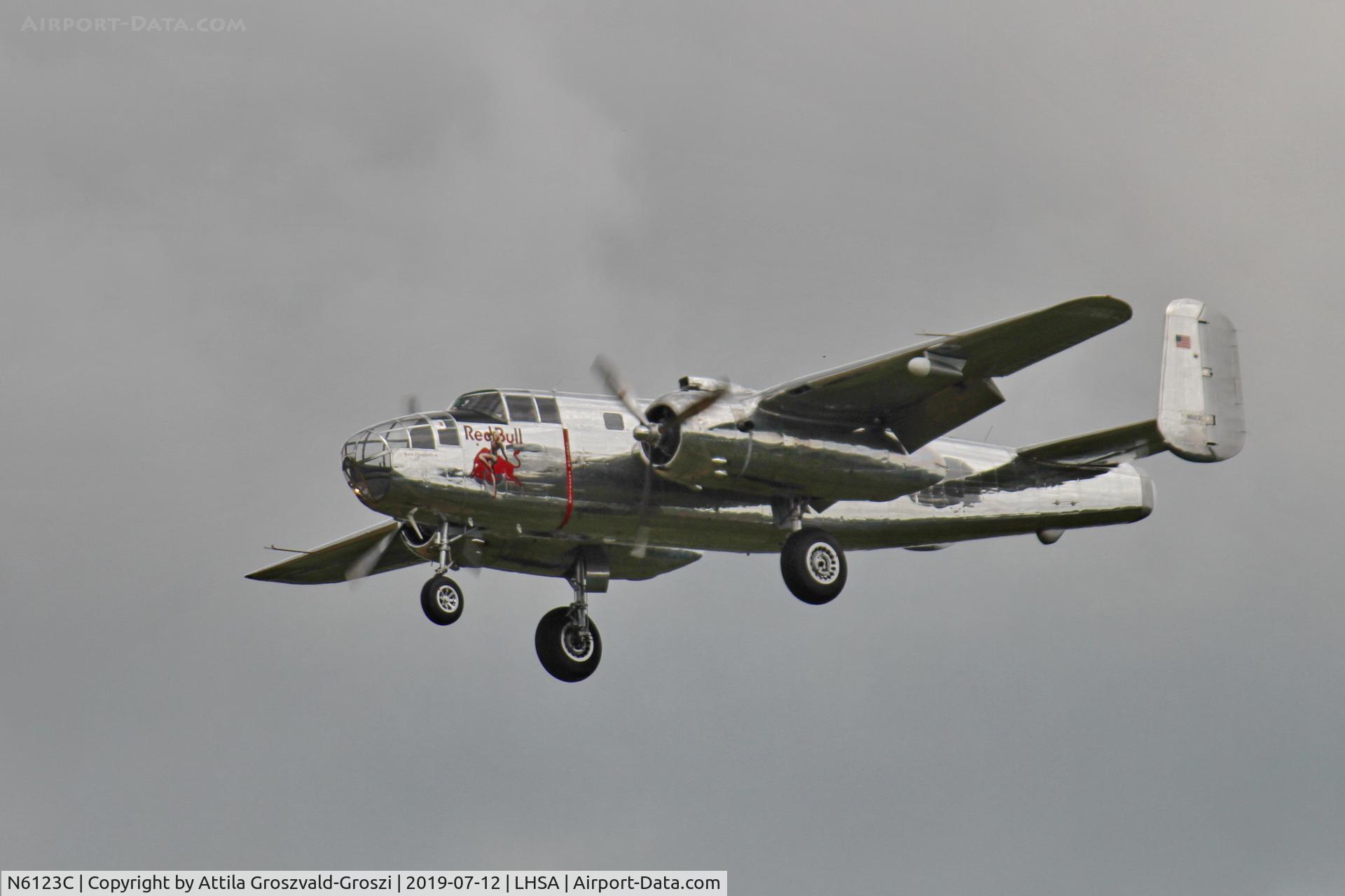N6123C, 1945 North American B-25J-30-NC Mitchell Mitchell C/N 108-47647, LHSA - Szentkirályszabadja Airport, Red Bull Air Race Hungary