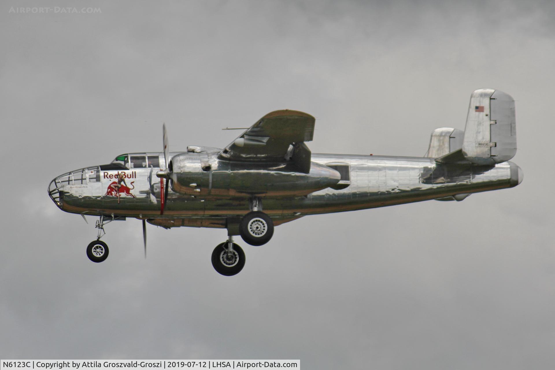 N6123C, 1945 North American B-25J-30-NC Mitchell Mitchell C/N 108-47647, LHSA - Szentkirályszabadja Airport, Red Bull Air Race Hungary