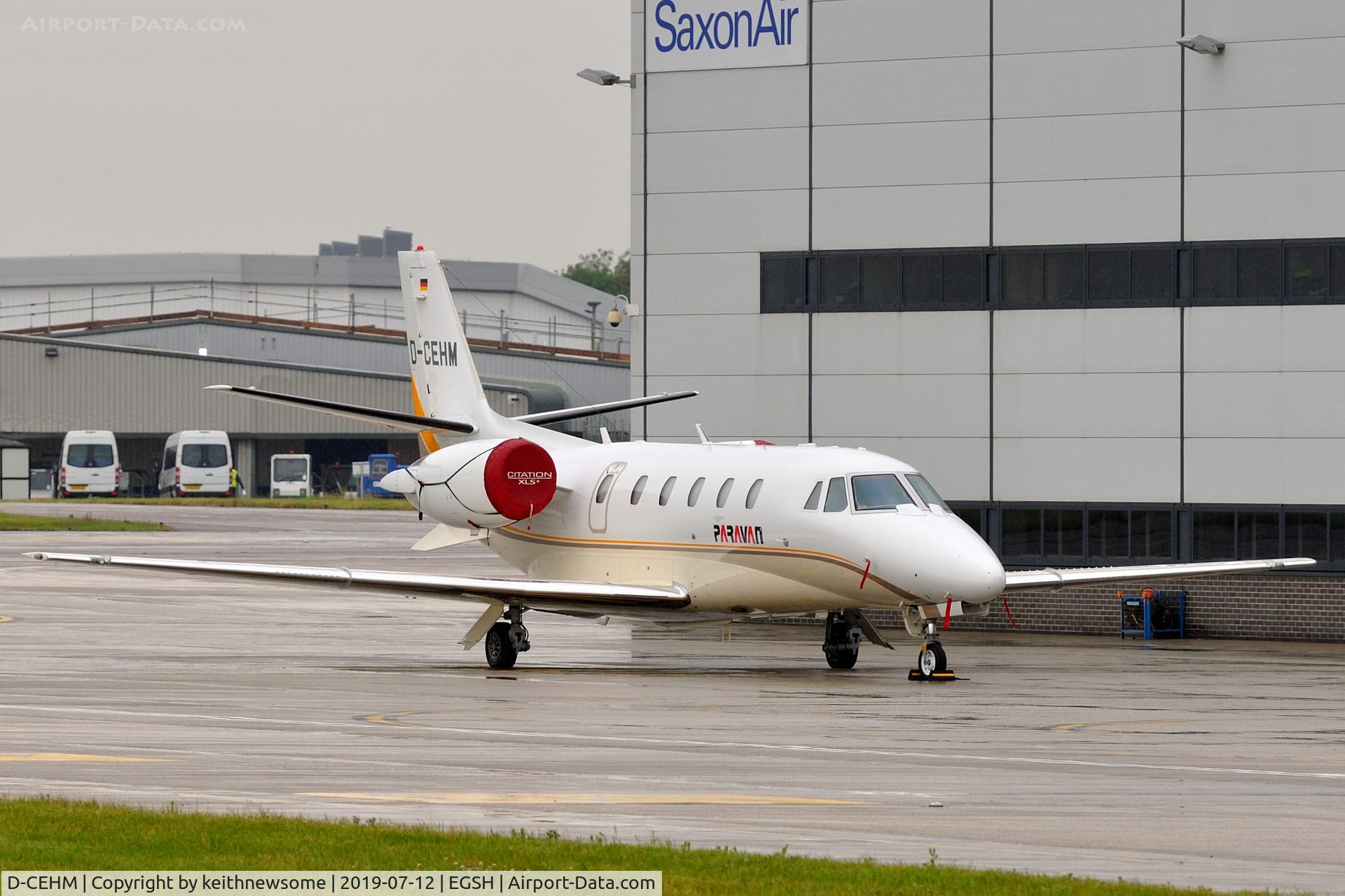 D-CEHM, 2009 Cessna 560XL Citation XLS+ C/N 560-6021, Waiting on a damp morning.