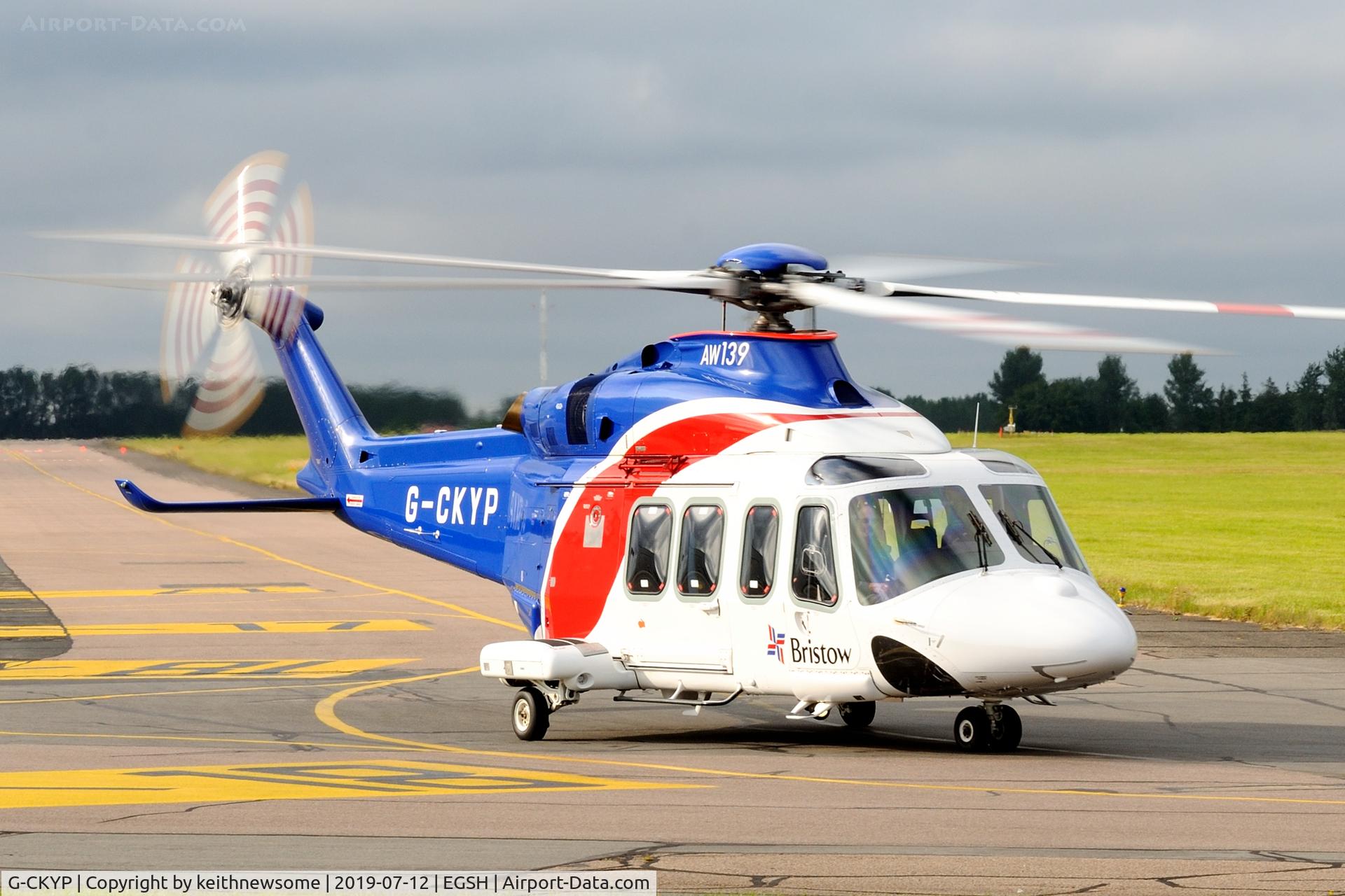 G-CKYP, 2013 AgustaWestland AW-139 C/N 41339, Returning from offshore.