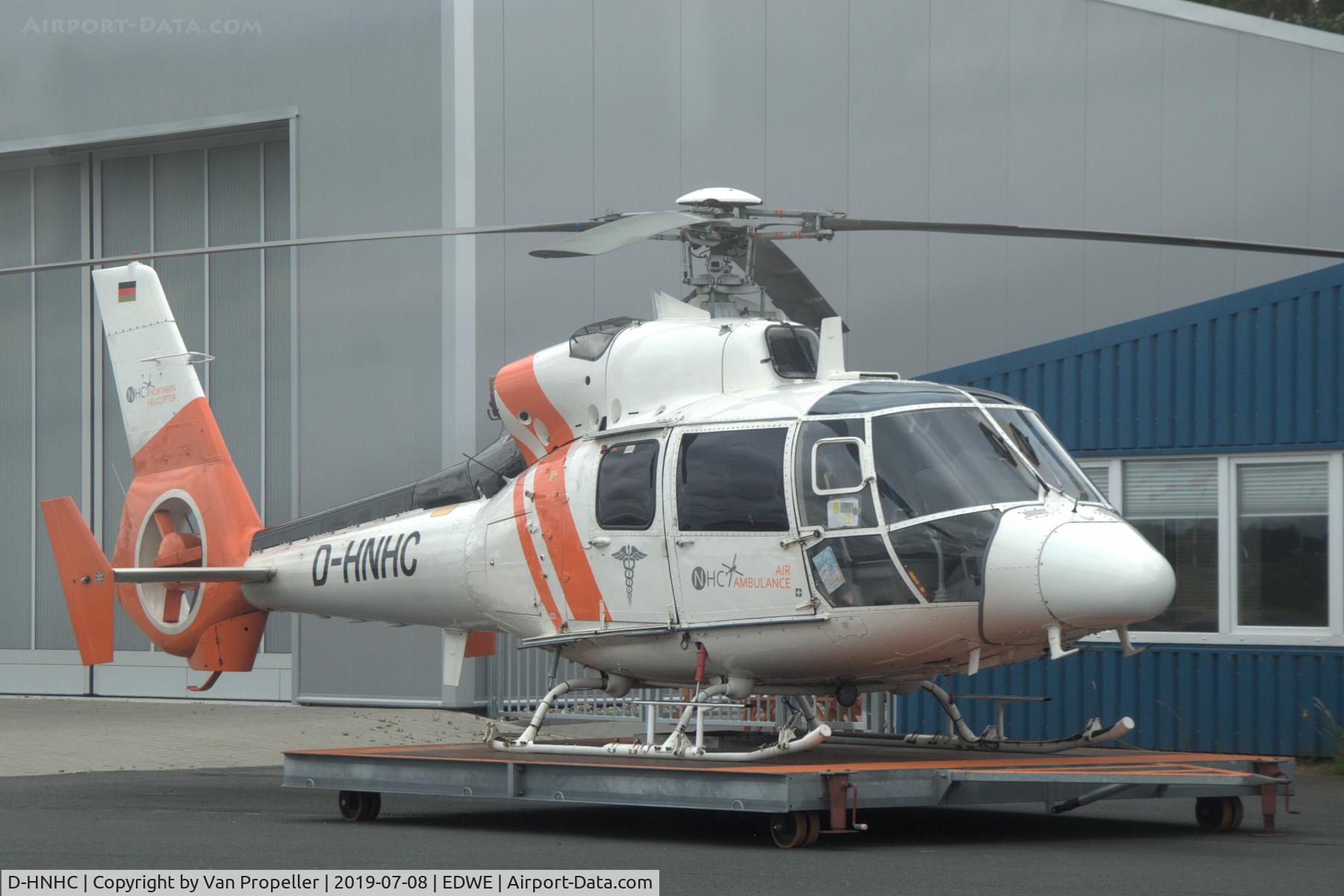 D-HNHC, Aerospatiale SA 365C-3 Dauphin 2 C/N 5017, Aérospatiale SA 365C-3 Dauphin 2 Air Ambulance at Emden airport, Germany