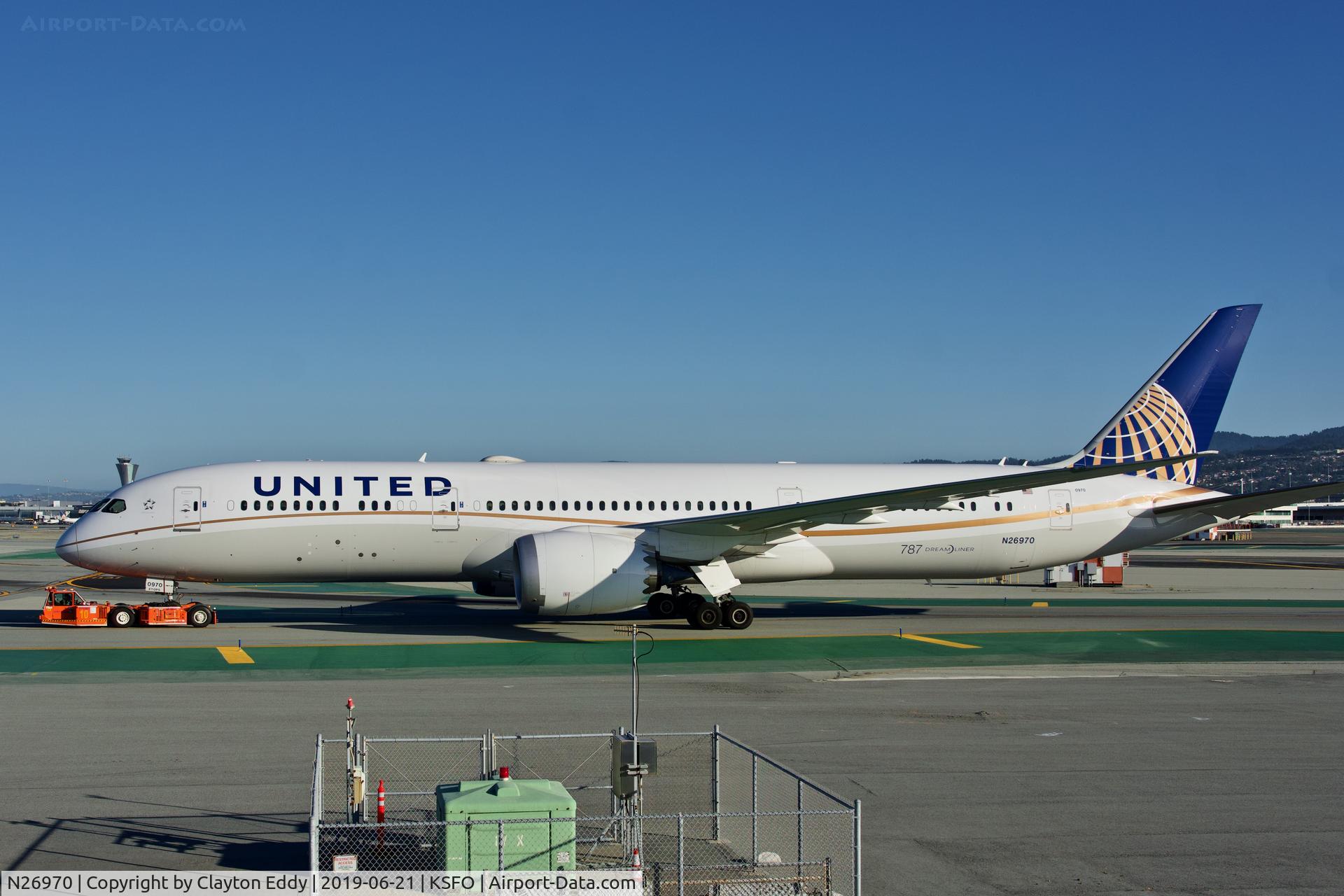 N26970, 2017 Boeing 787-9 Dreamliner C/N 60146, SFO 2019.