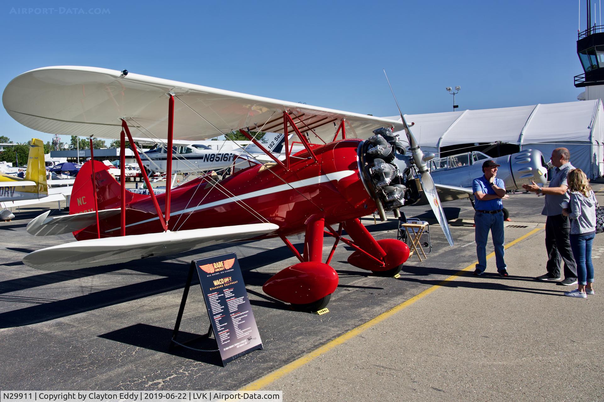 N29911, 1940 Waco UPF-7 C/N 5408, Livermore Airport California 2019.