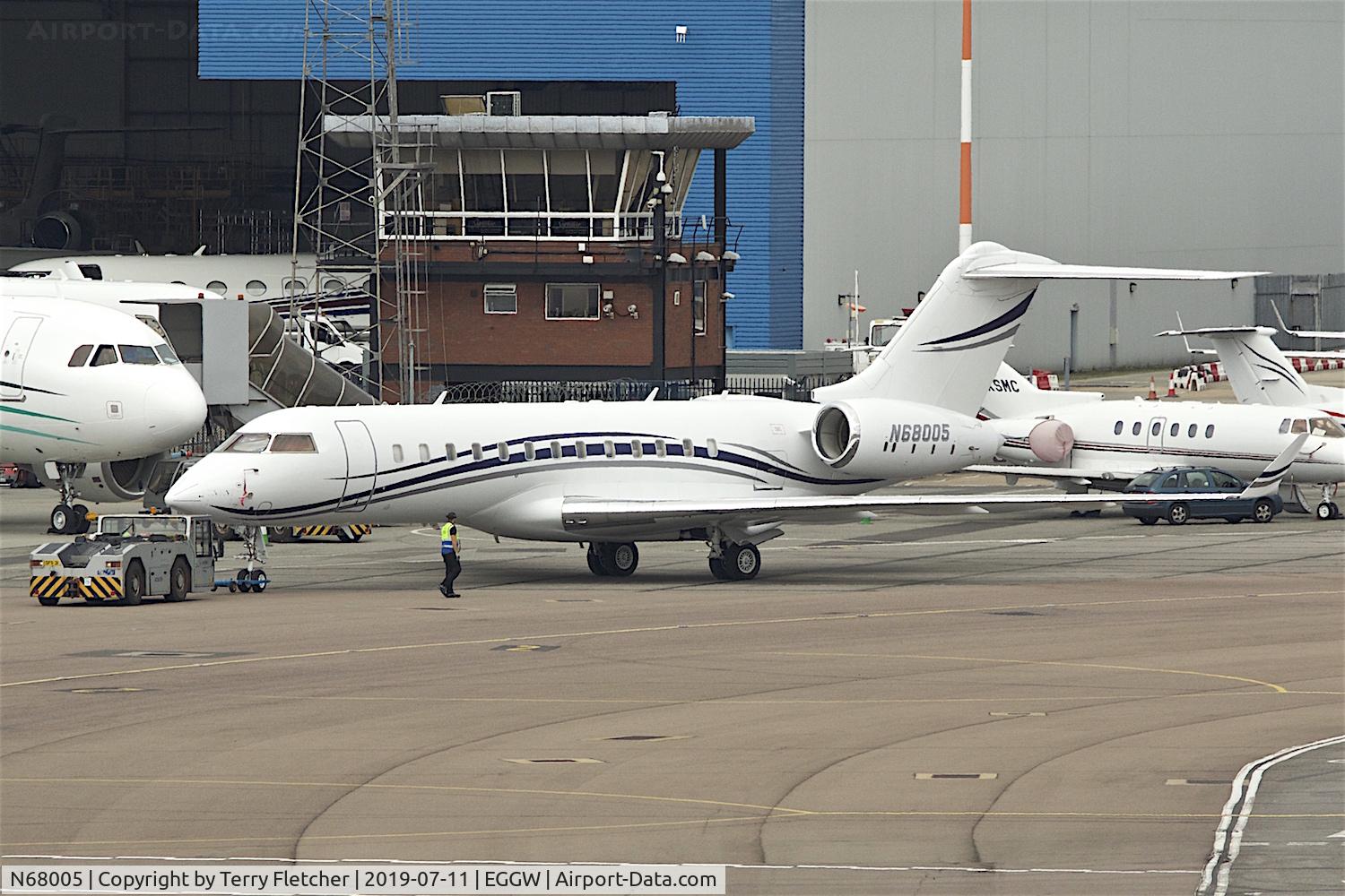 N68005, 1999 Bombardier BD-700-1A10 Global Express C/N 9010, At Luton