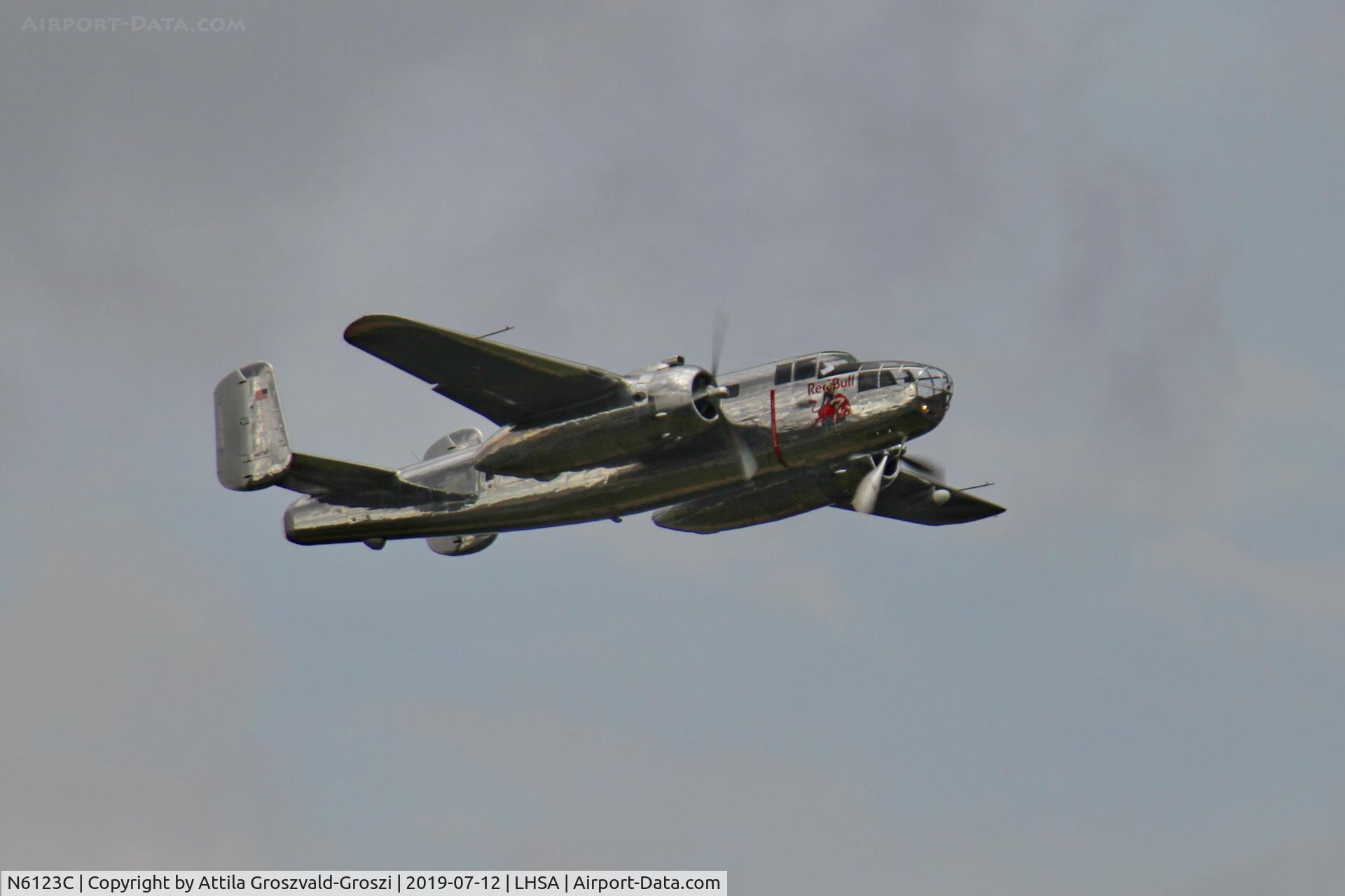 N6123C, 1945 North American B-25J-30-NC Mitchell Mitchell C/N 108-47647, LHSA - Szentkirályszabadja Airport, Red Bull Air Race Hungary