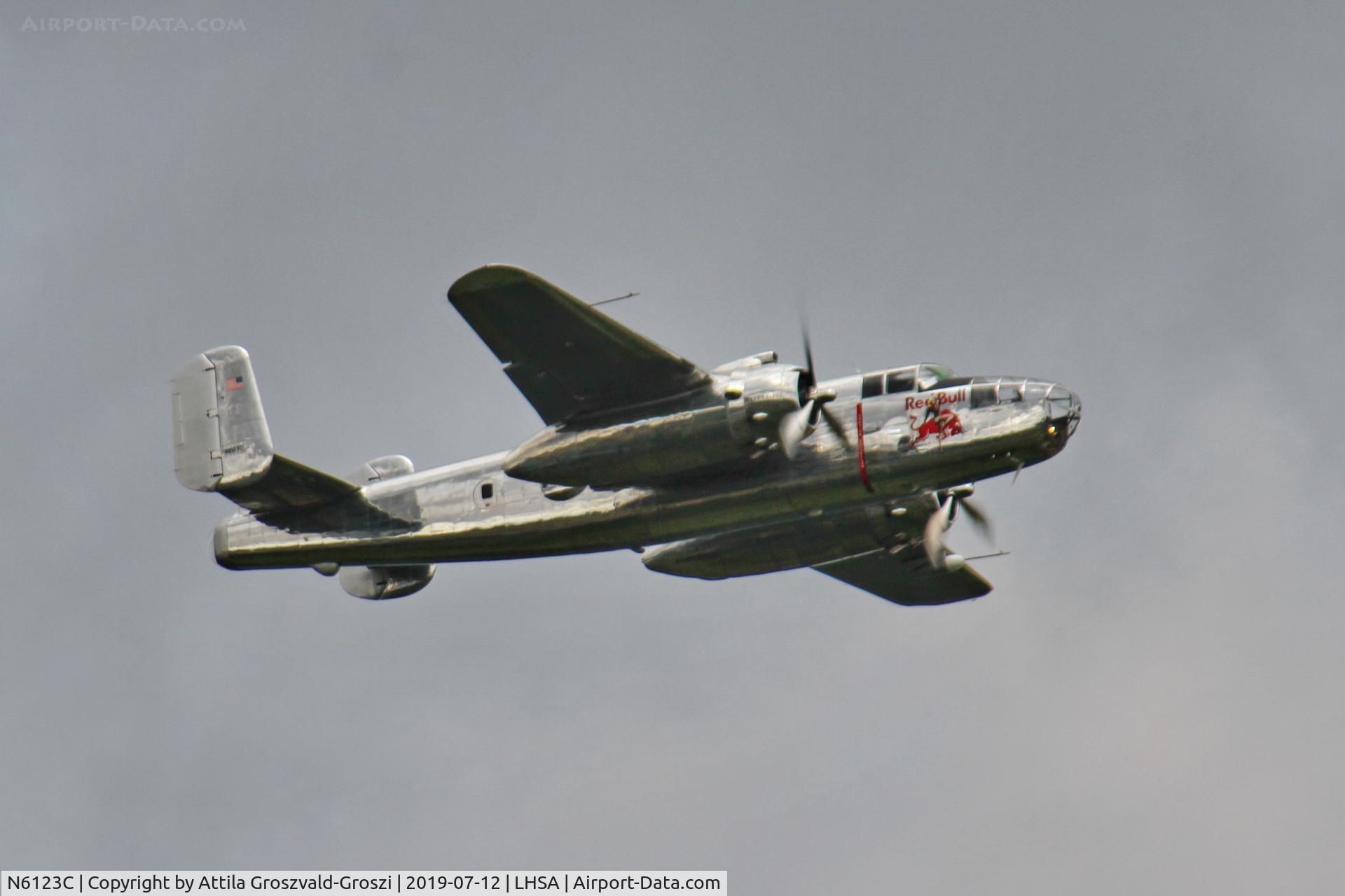 N6123C, 1945 North American B-25J-30-NC Mitchell Mitchell C/N 108-47647, LHSA - Szentkirályszabadja Airport, Red Bull Air Race Hungary
