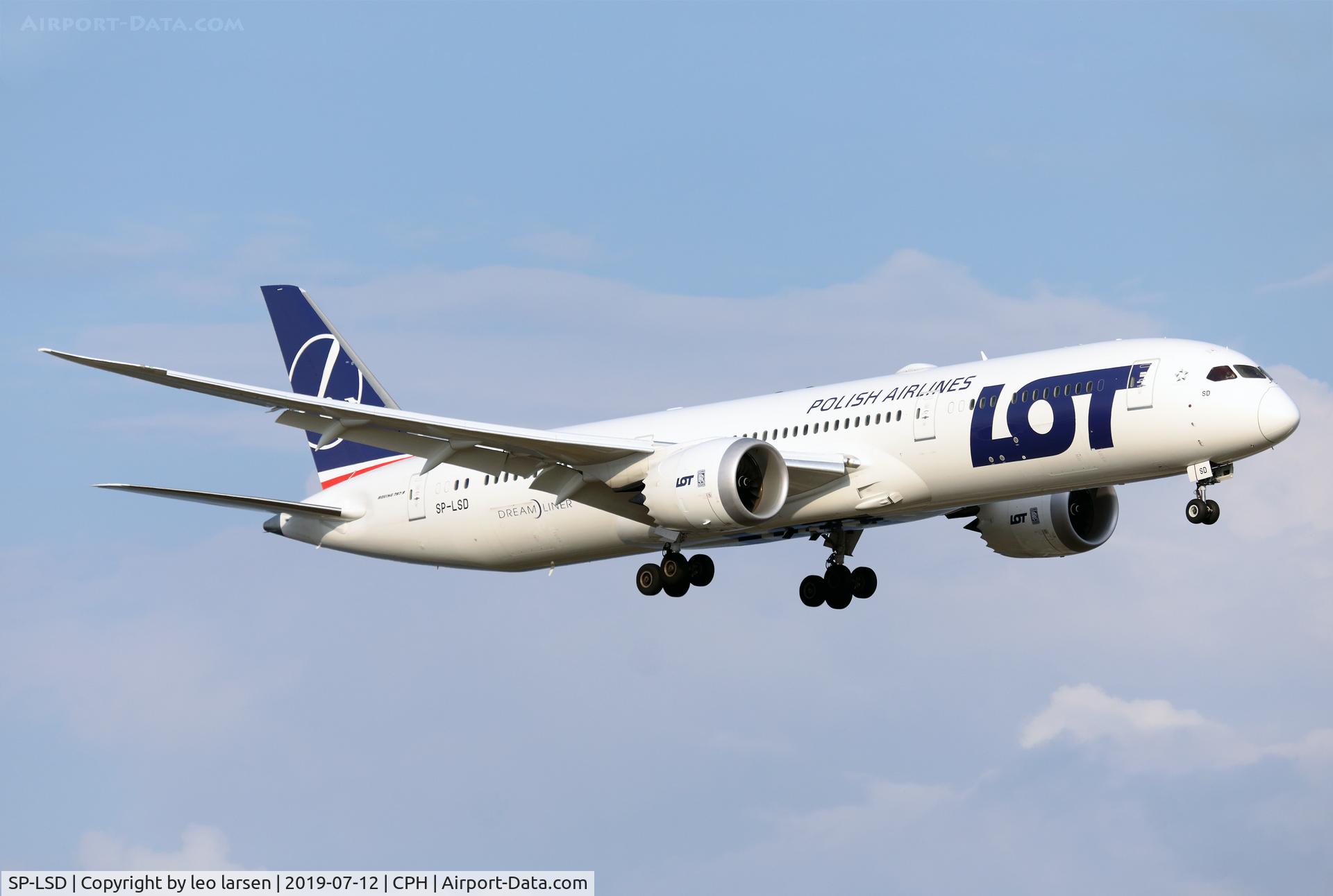 SP-LSD, 2019 Boeing 787-9 Dreamliner C/N 38087, Copenhagen 12.7.2019 L/D R-22L