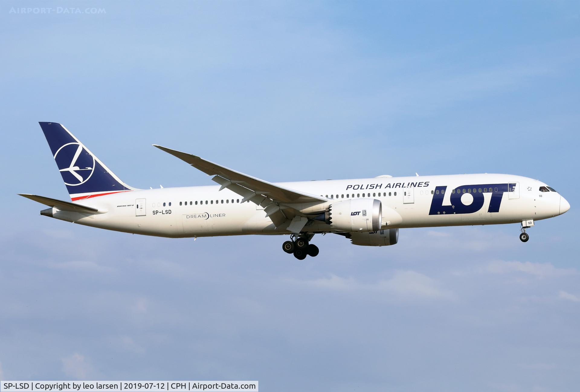 SP-LSD, 2019 Boeing 787-9 Dreamliner C/N 38087, Copenhagen 12.7.2019 L/D R-22L