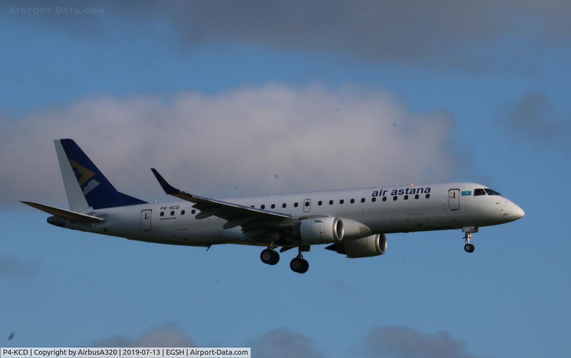 P4-KCD, 2011 Embraer 190LR (ERJ-190-100LR) C/N 19000431, Seen arriving at Norwich