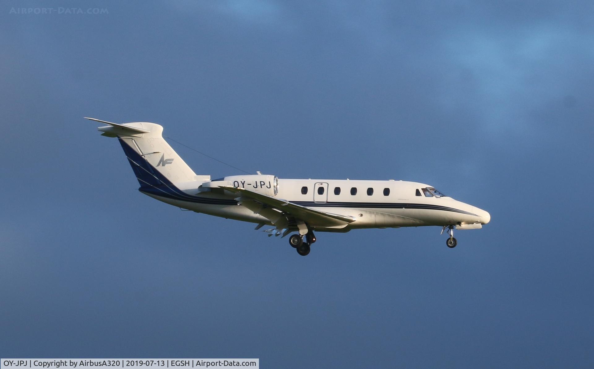 OY-JPJ, 1981 Cessna 650 Citation III C/N 650-0060, Seen arriving at Norwich