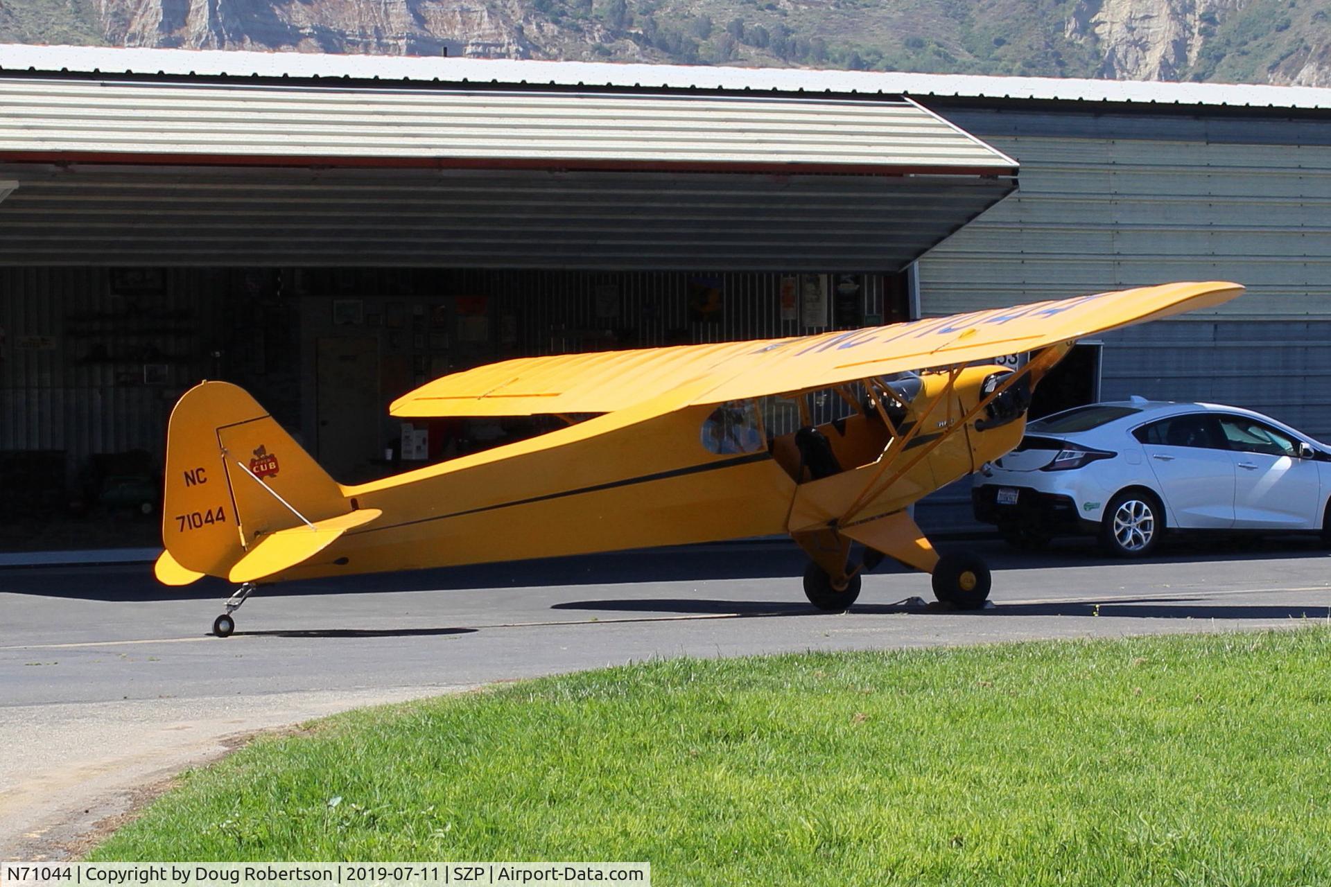 N71044, 1946 Piper J3C-65 Cub Cub C/N 18064, 1946 Piper J3C-CUB, Continental A&C 65 65 Hp, at Hangar