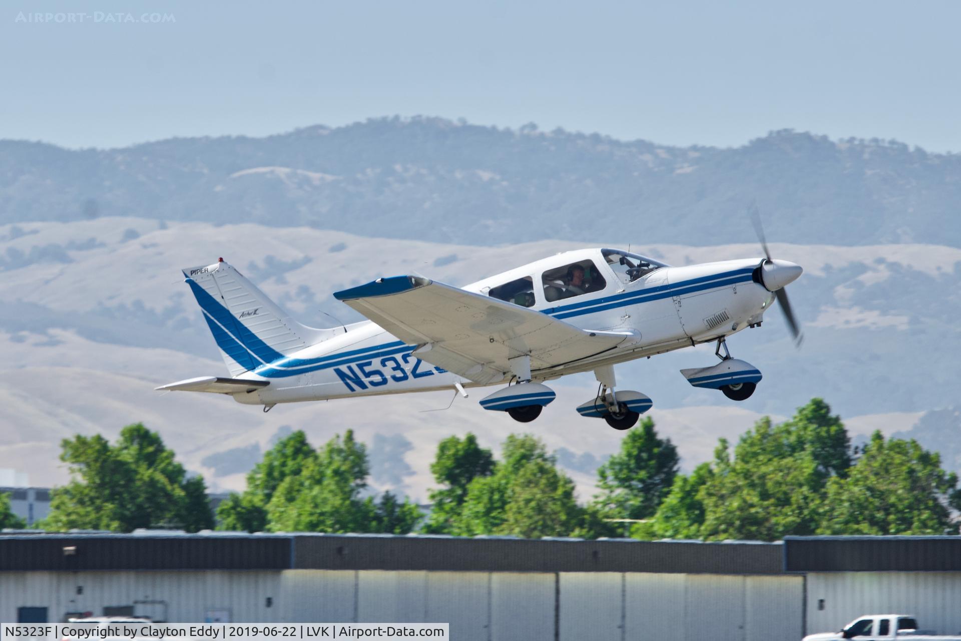 N5323F, 1976 Piper PA-28-181 C/N 28-7790087, Livermore Airport California 2019.