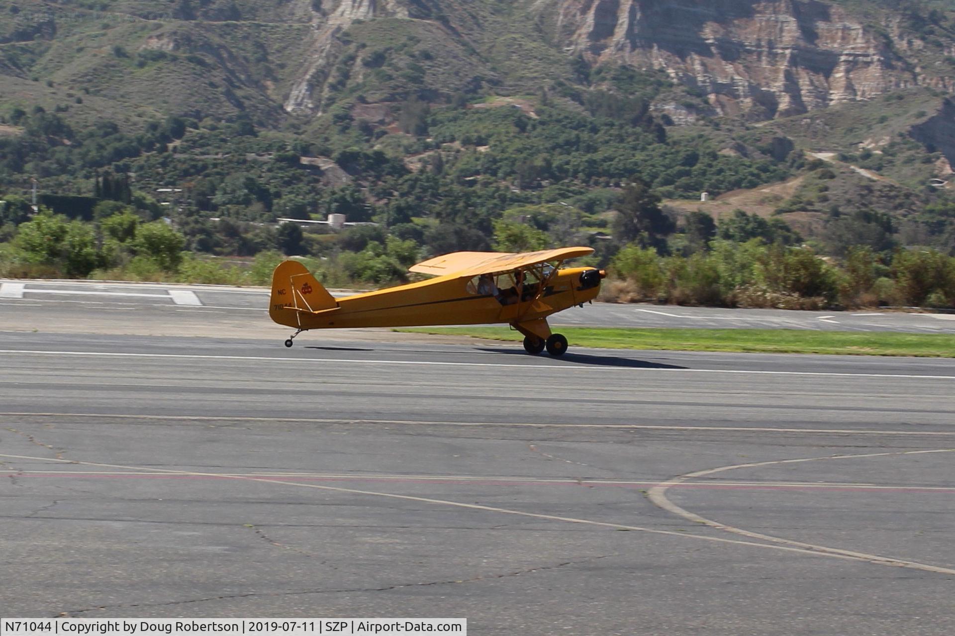 N71044, 1946 Piper J3C-65 Cub Cub C/N 18064, 1946 Piper J3C-65 CUB, Continental A&C-65 65 Hp, landing roll Rwy 22
