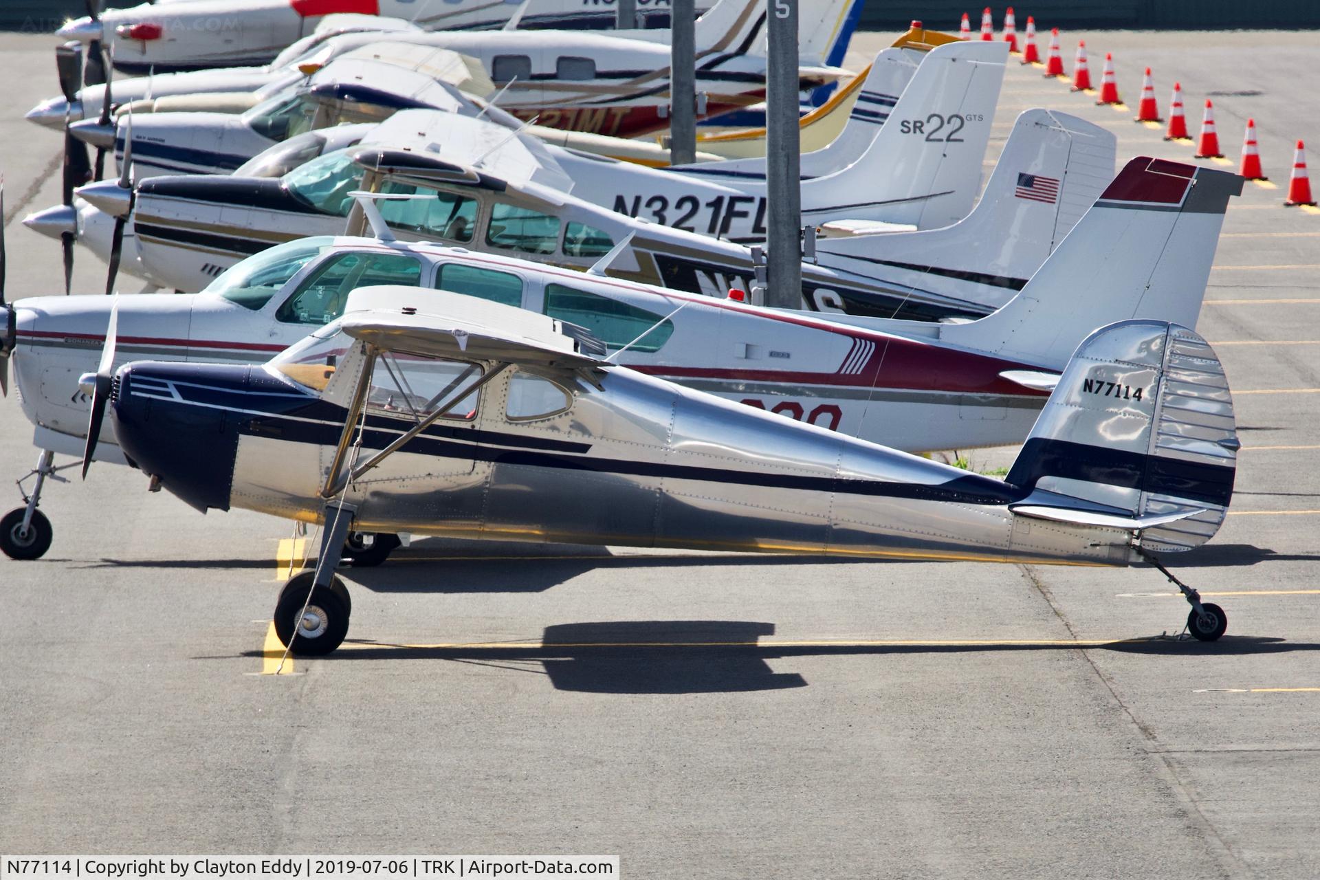 N77114, 1946 Cessna 140 C/N 11572, Truckee Airport California 2019.