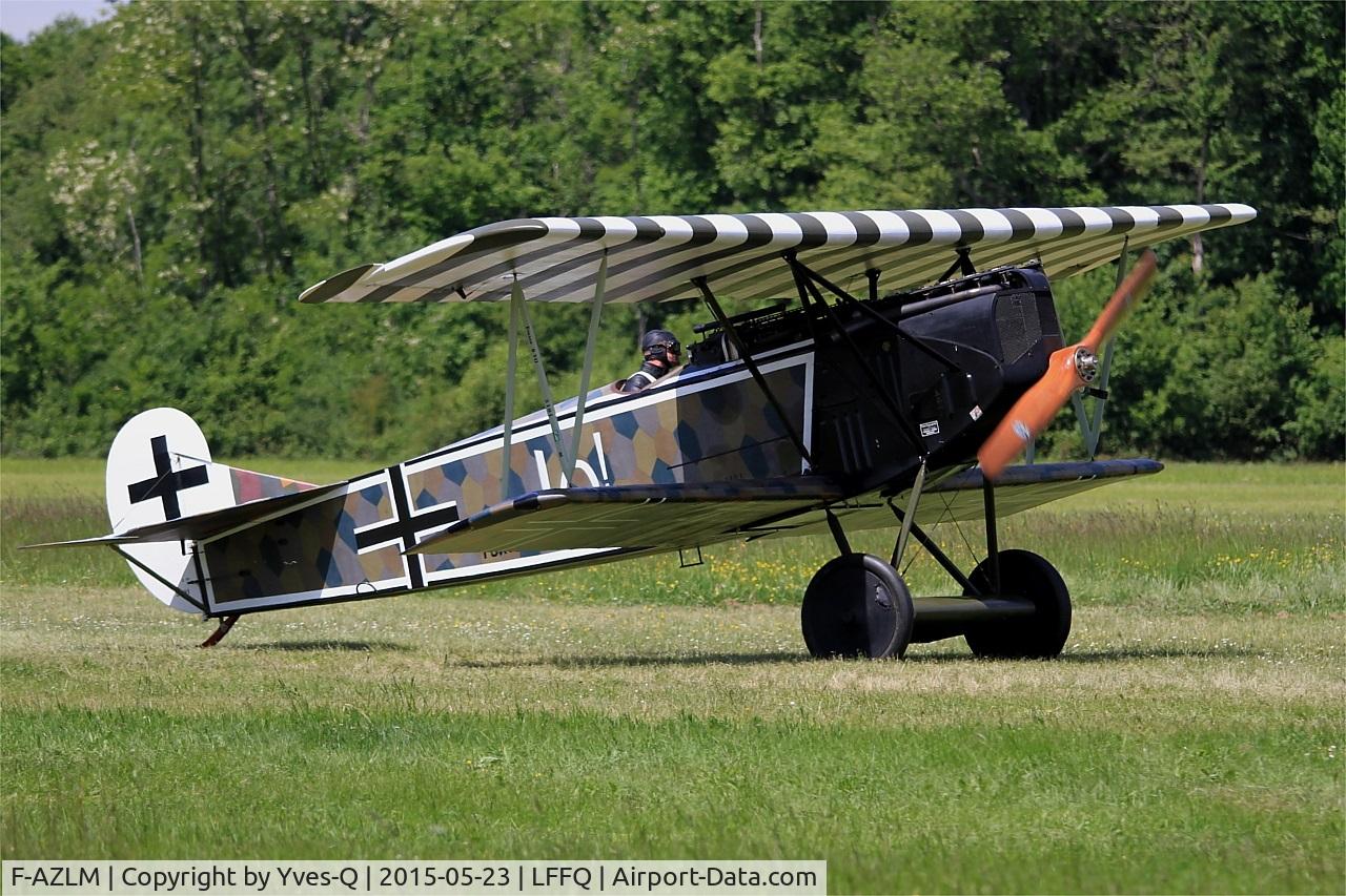 F-AZLM, 2007 Fokker D-VIIF Replica C/N 01MF, Fokker DVIIF replica, Taxiing,  La Ferté-Alais airfield (LFFQ) Airshow 2015