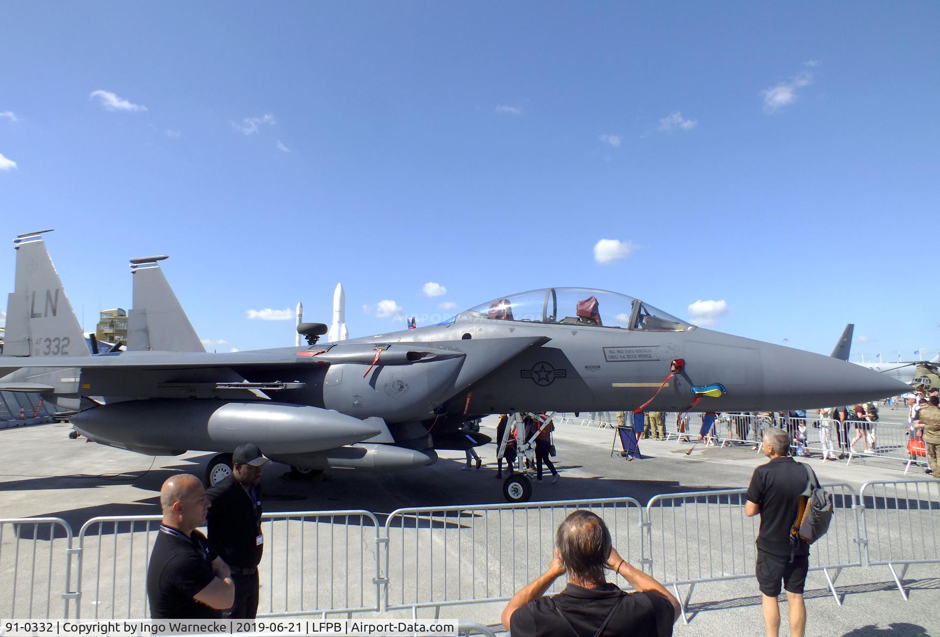 91-0332, 1991 McDonnell Douglas F-15E Strike Eagle C/N 1239/E197, McDonnell Douglas F-15E Strike Eagle of the USAF at the Aerosalon 2019, Paris